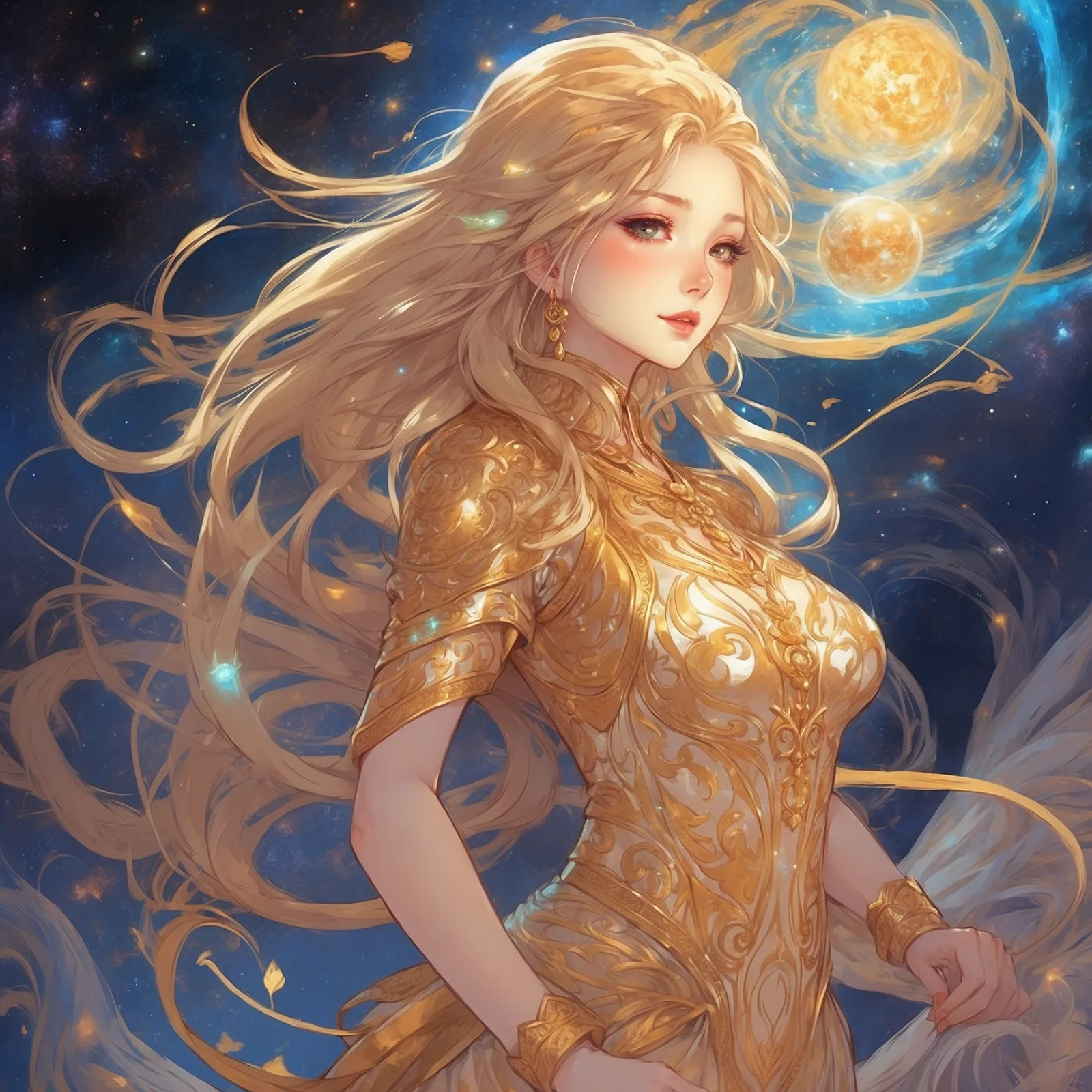 Illustration from the story The Golden Thread of the Interstellar Loom