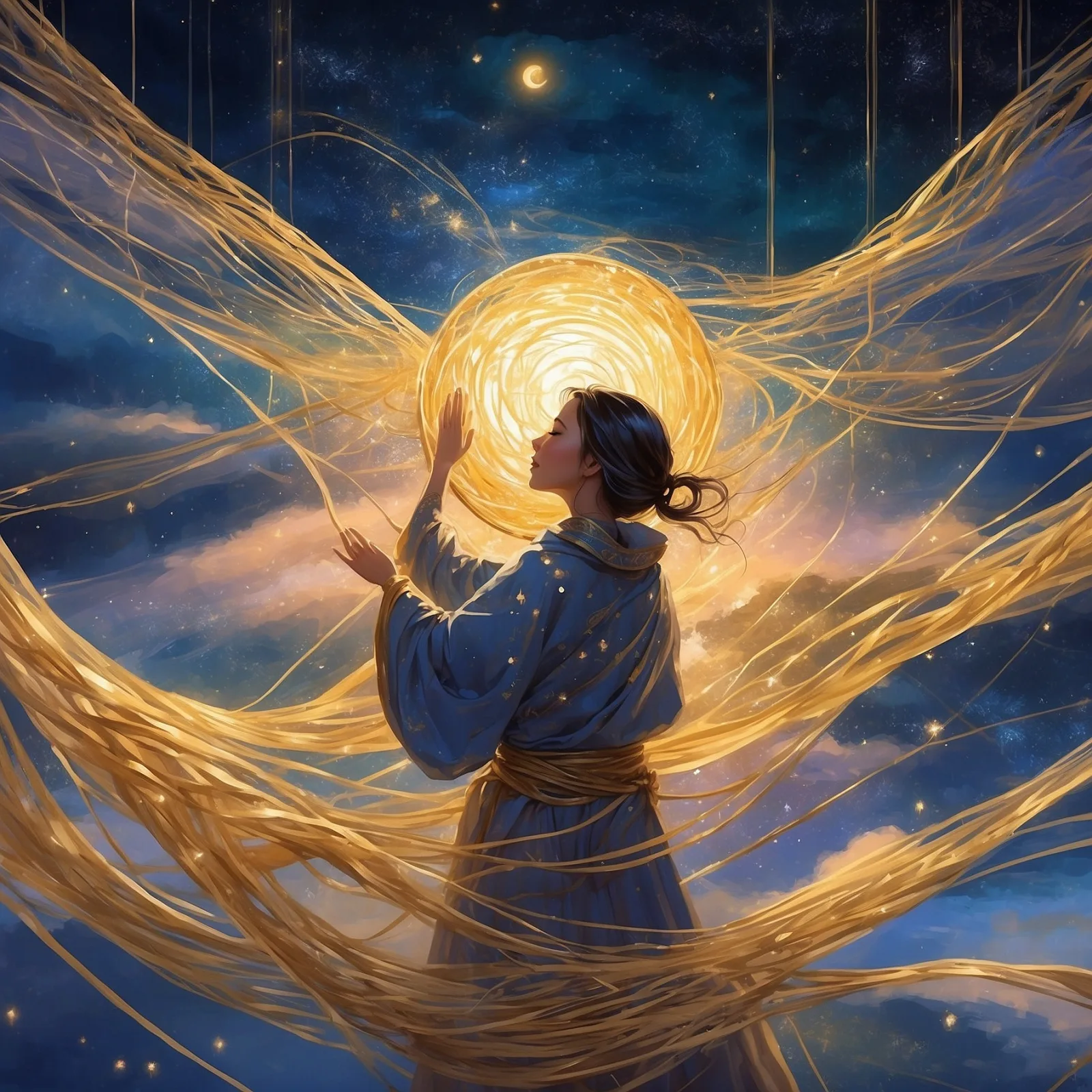 Illustration from the story The Golden Thread of the Interstellar Loom
