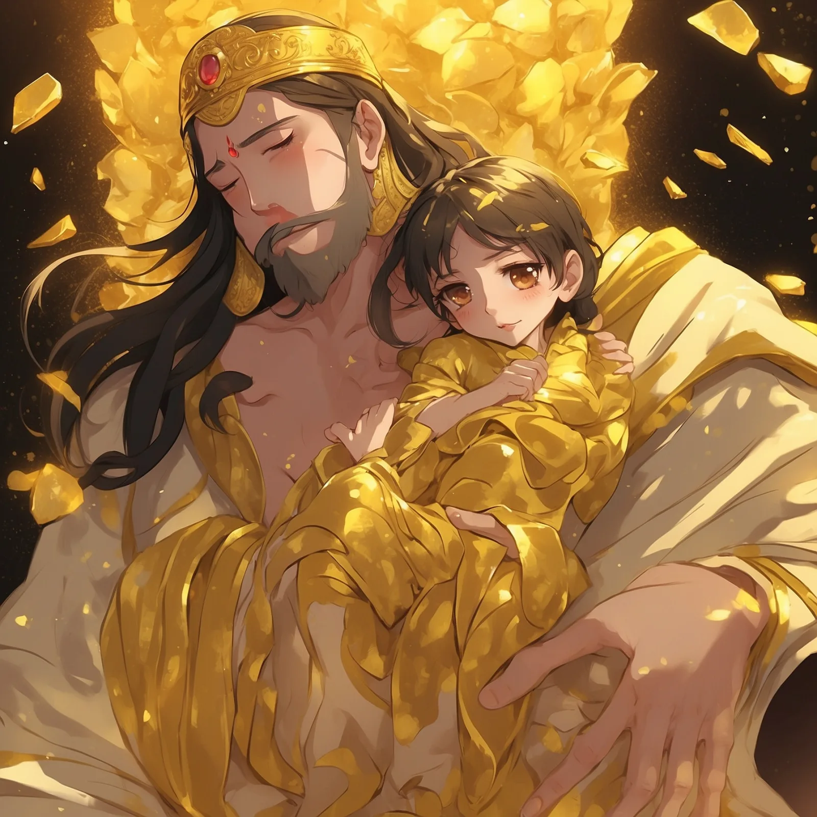 Illustration from the story The Golden Touch of King Midas
