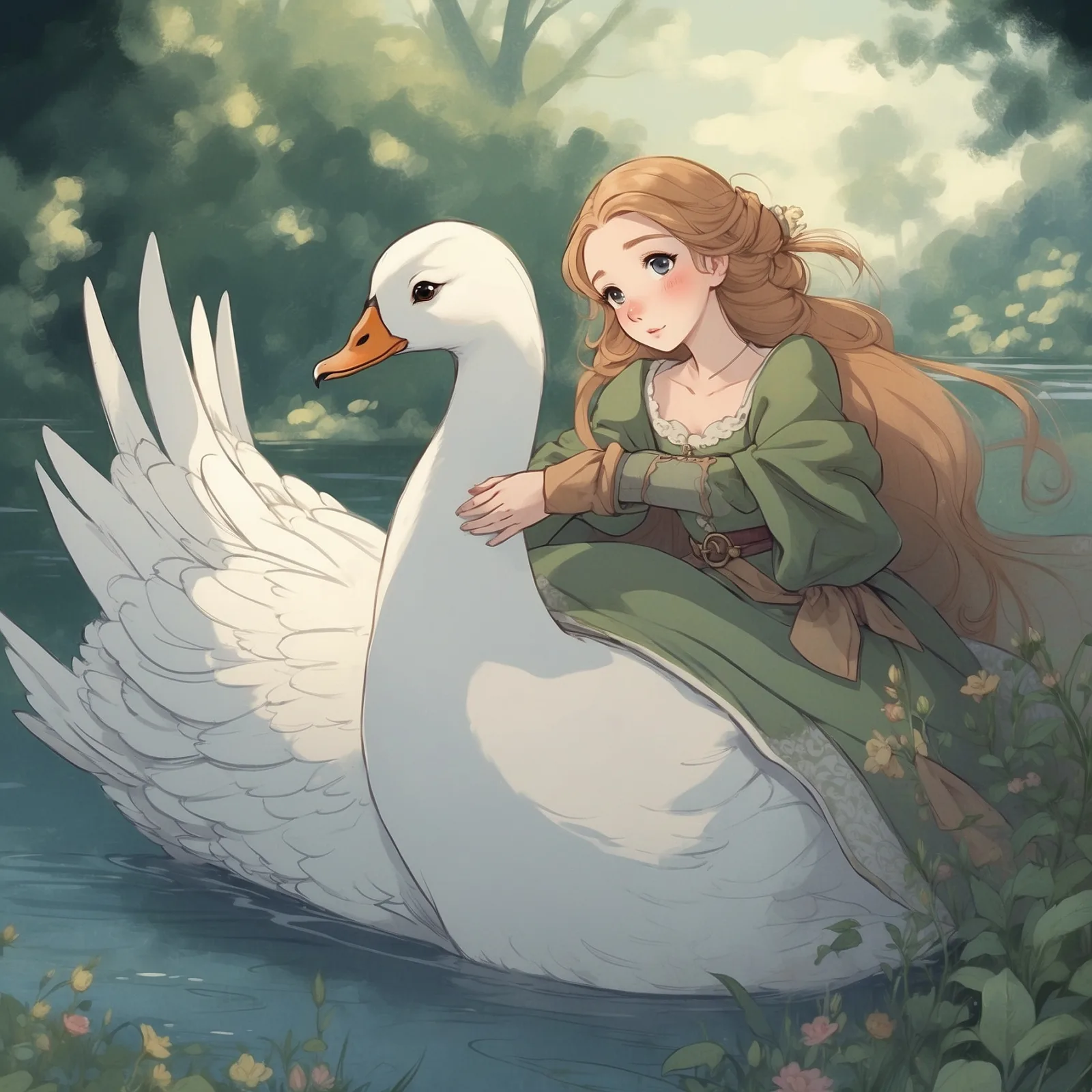 Illustration from the story The Goose Girl
