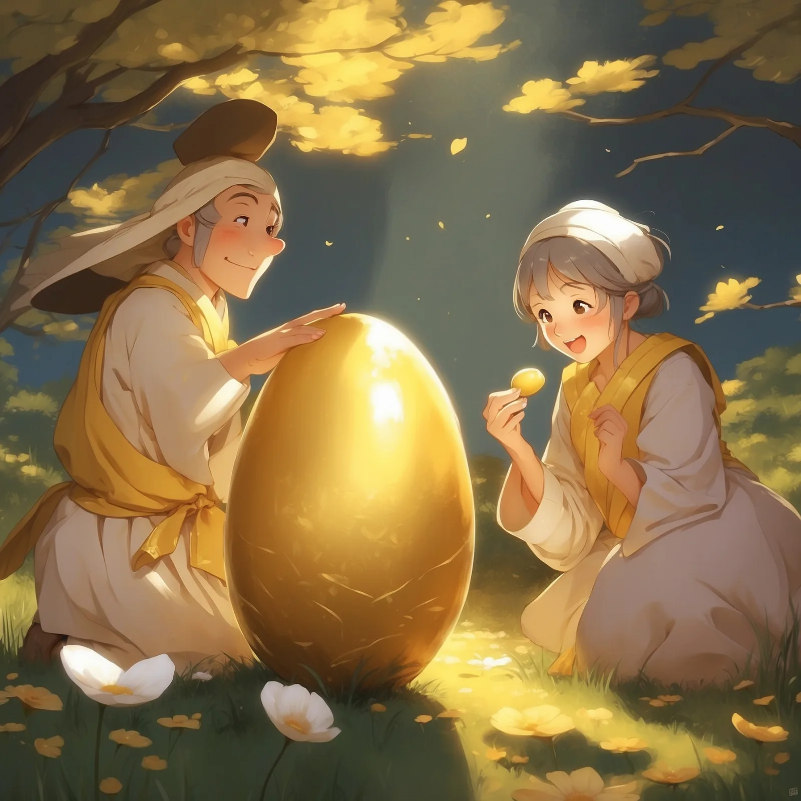 Illustration from the story The Goose that Laid the Golden Eggs