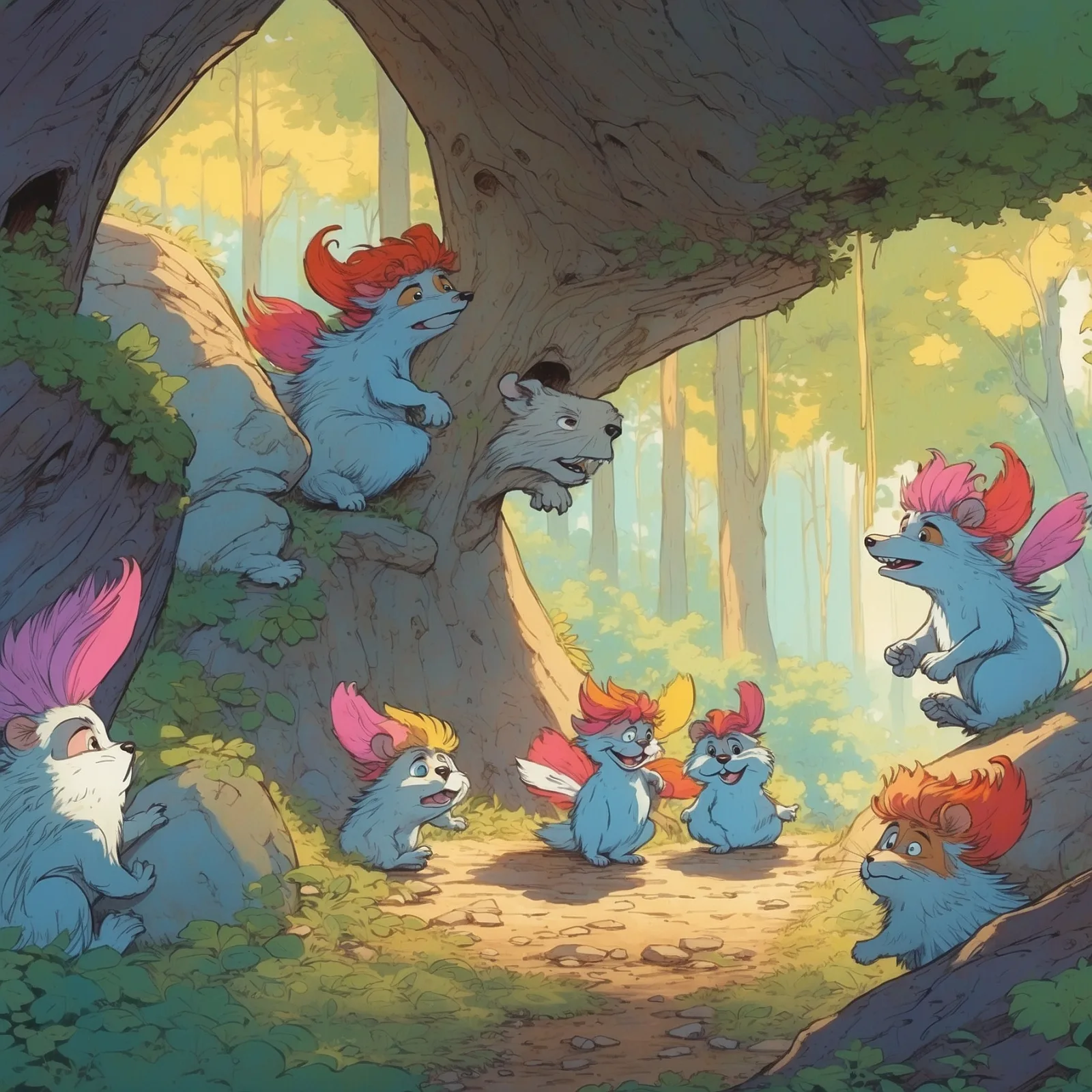 Illustration from the story The Great White Bear and the Trolls