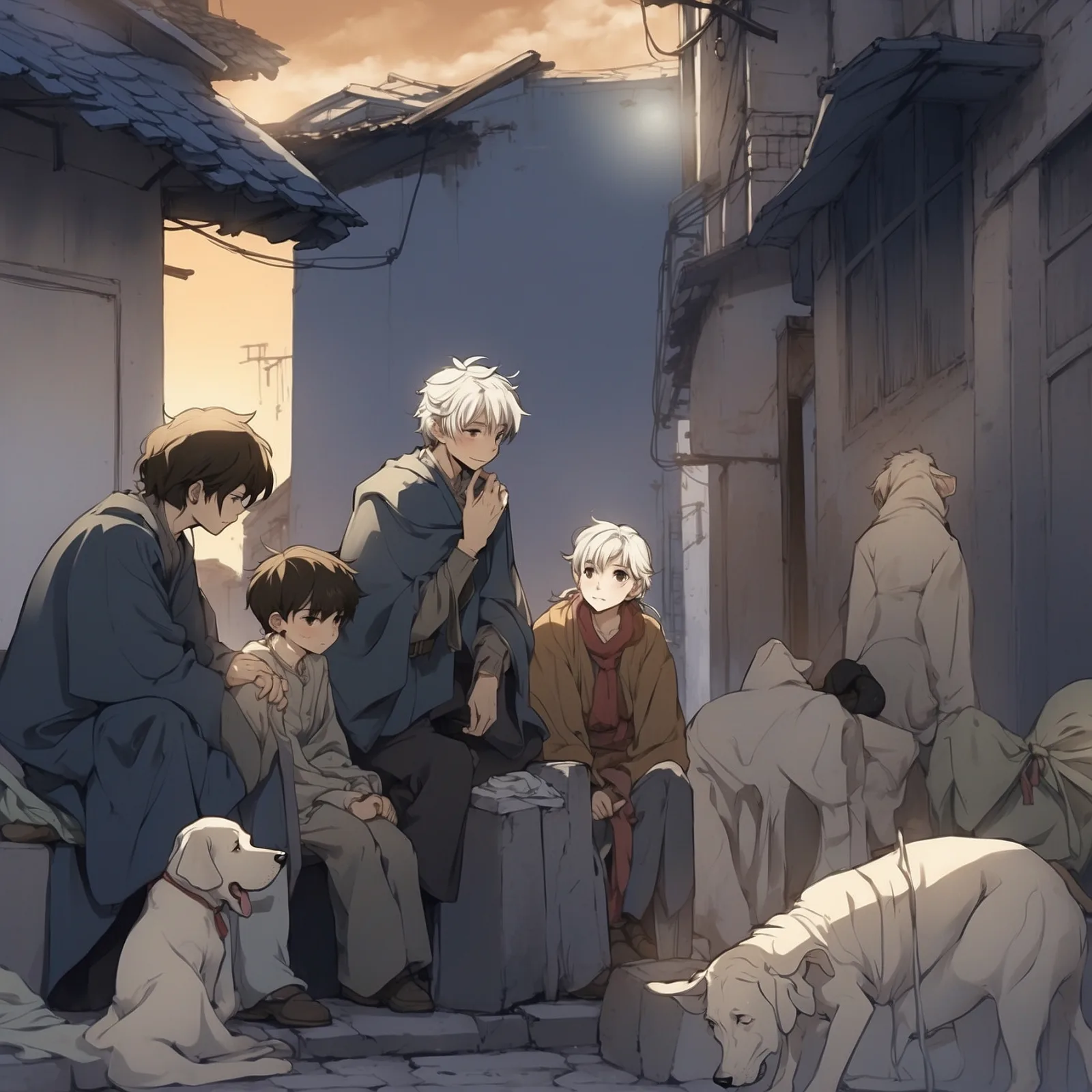 Illustration from the story The Happy Prince
