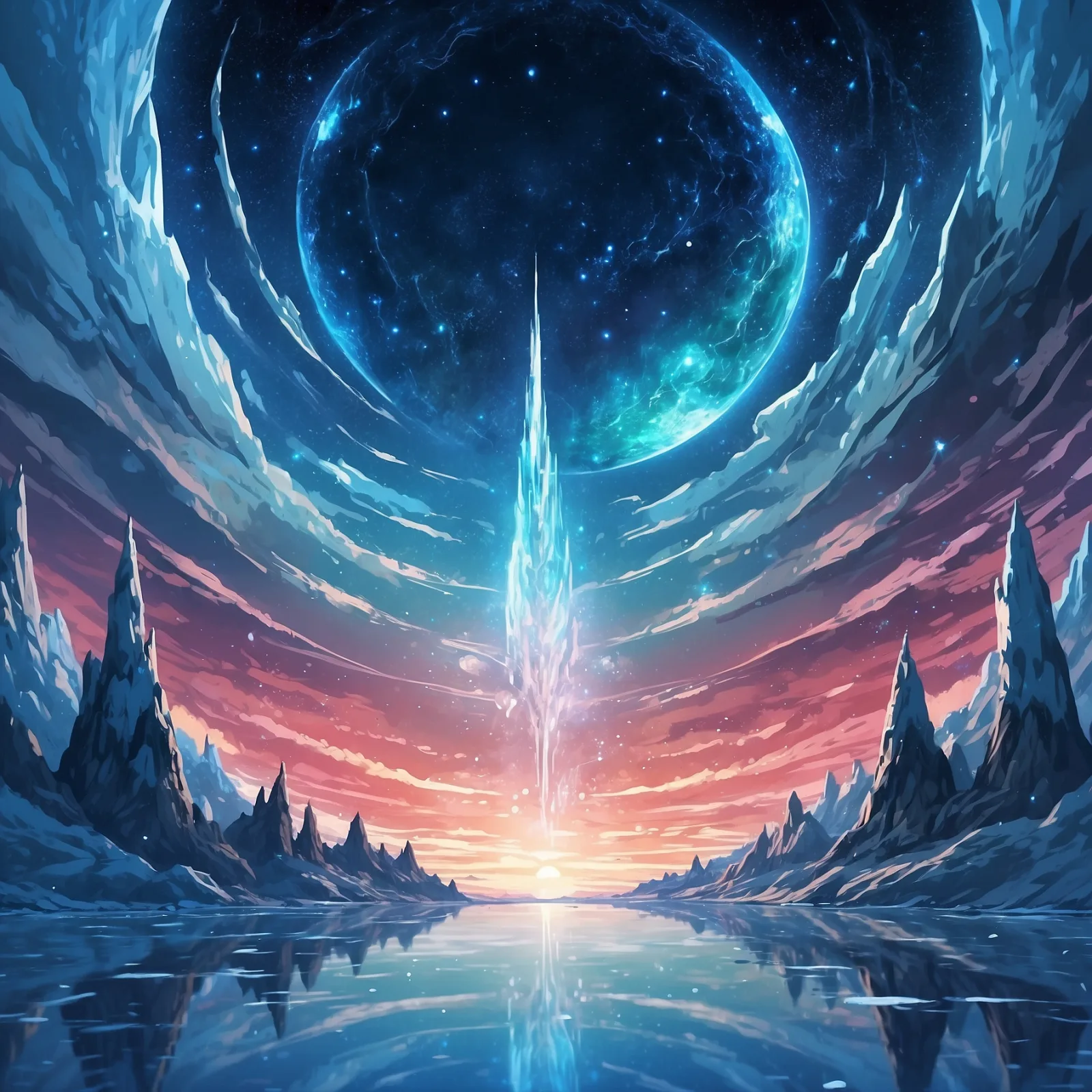 The Ice Mirror of the Frost Galaxy – illustration