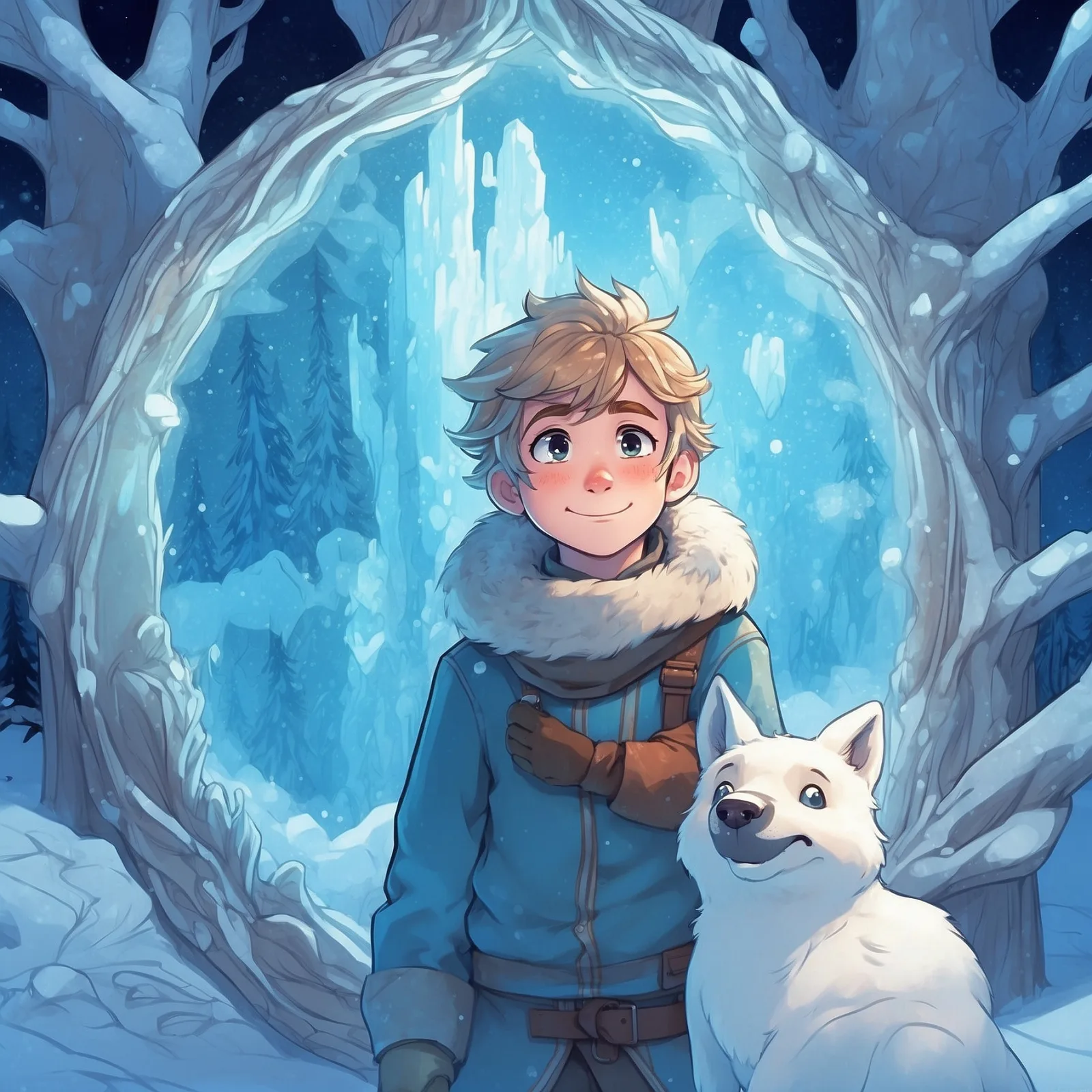 Illustration from the story The Ice Mirror of the Frost Galaxy