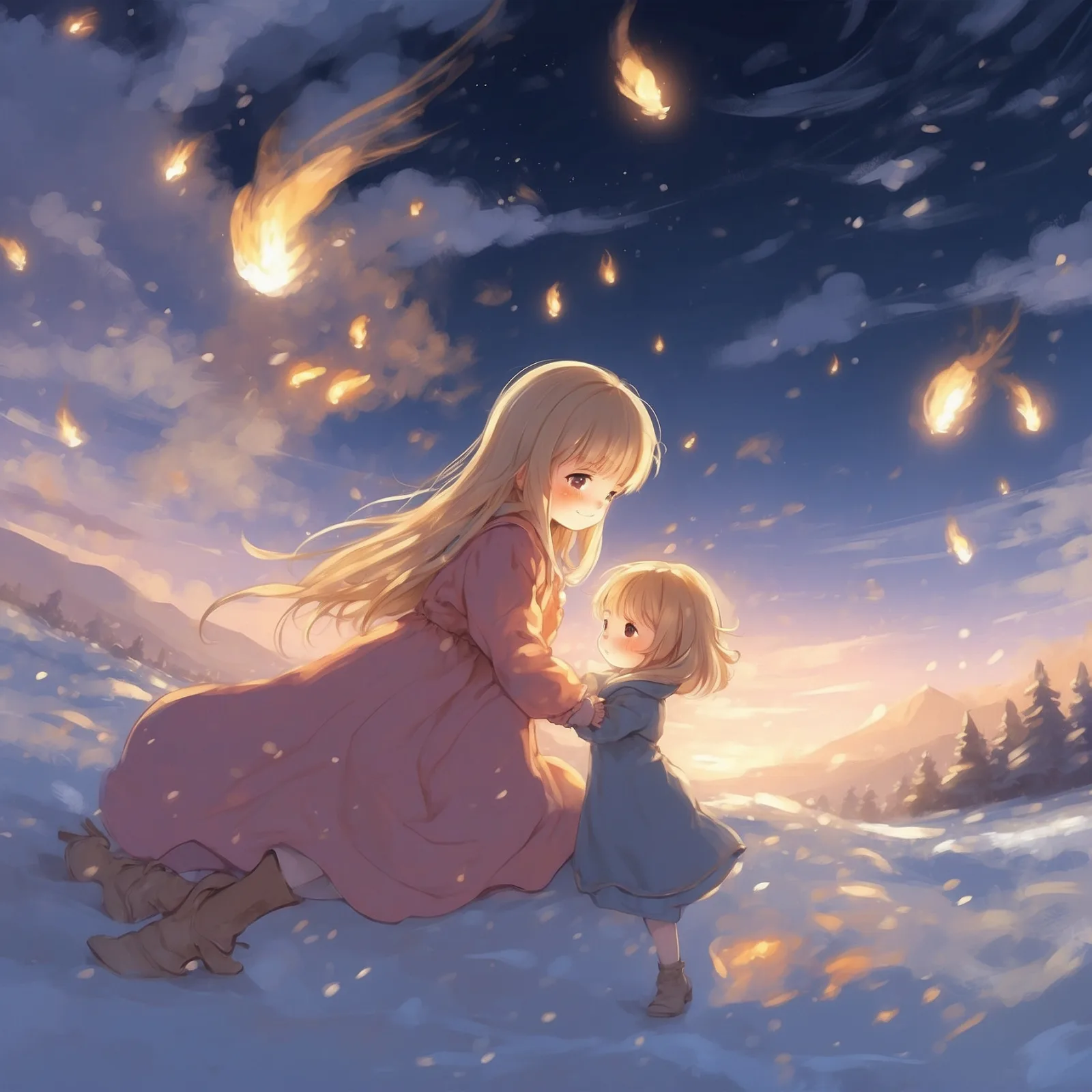 Illustration from the story The Little Match Girl