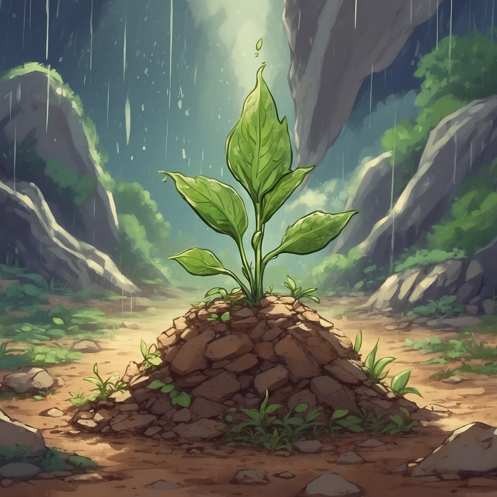 Illustration from the story The Little Weed