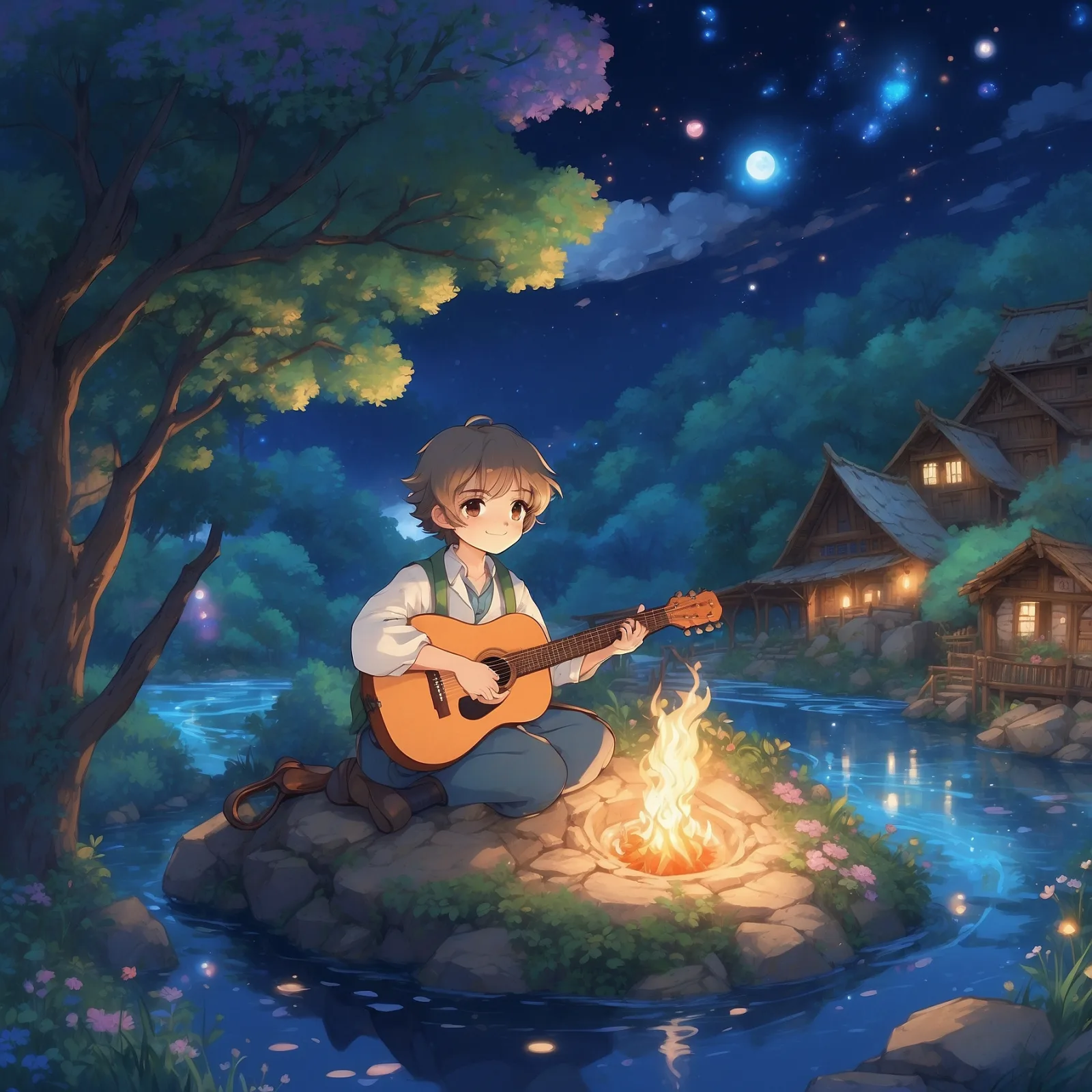 Illustration from the story The Lost Melody of the Nebula Brook