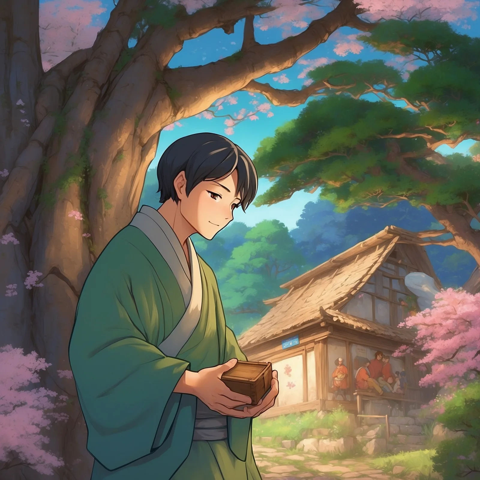 Illustration from the story The Man Who Made The Trees Blossom