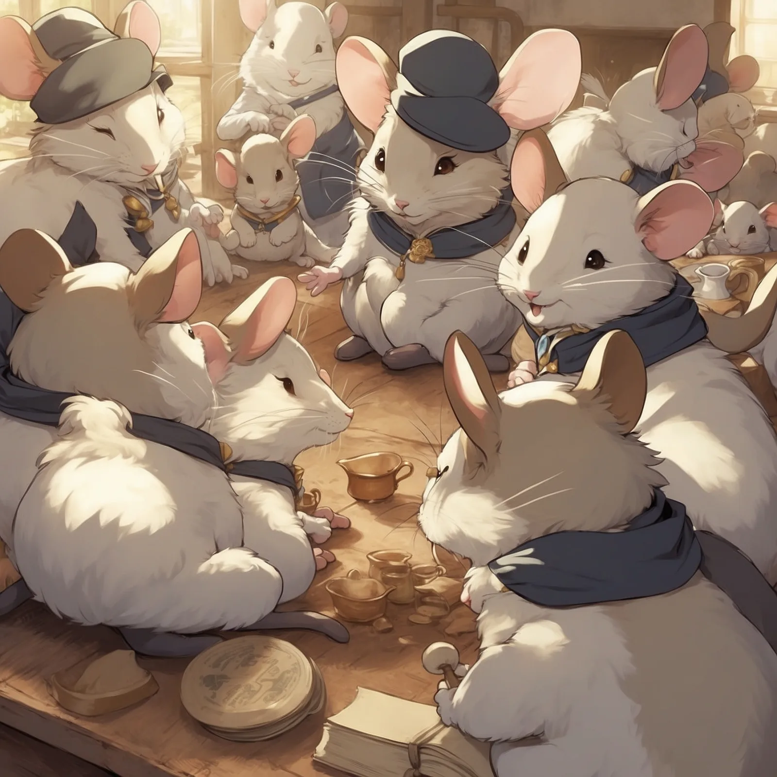 Illustration from the story The Mice in Council