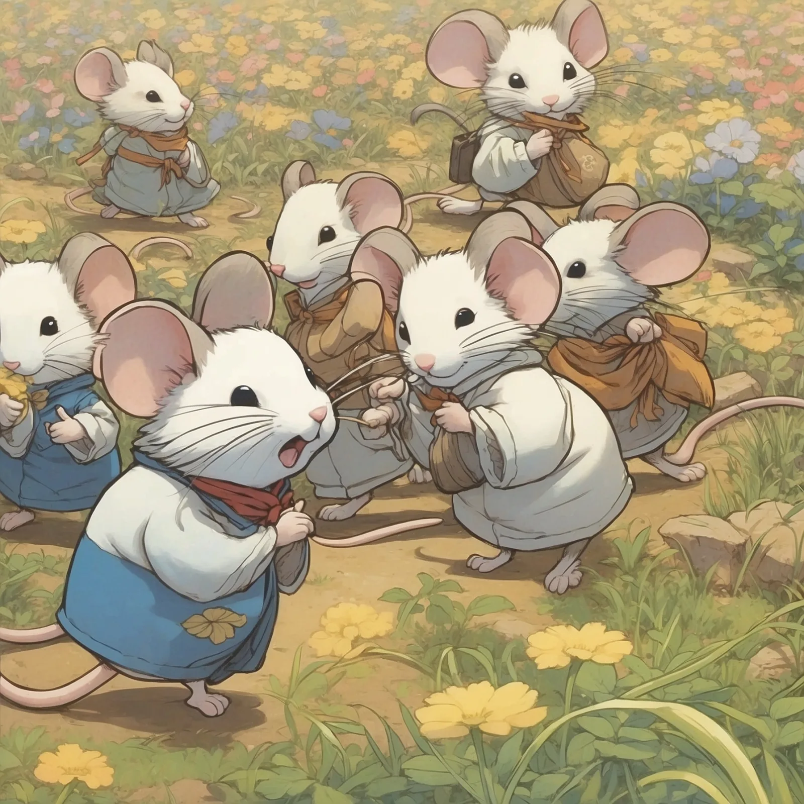 Illustration from the story The Mice in Council