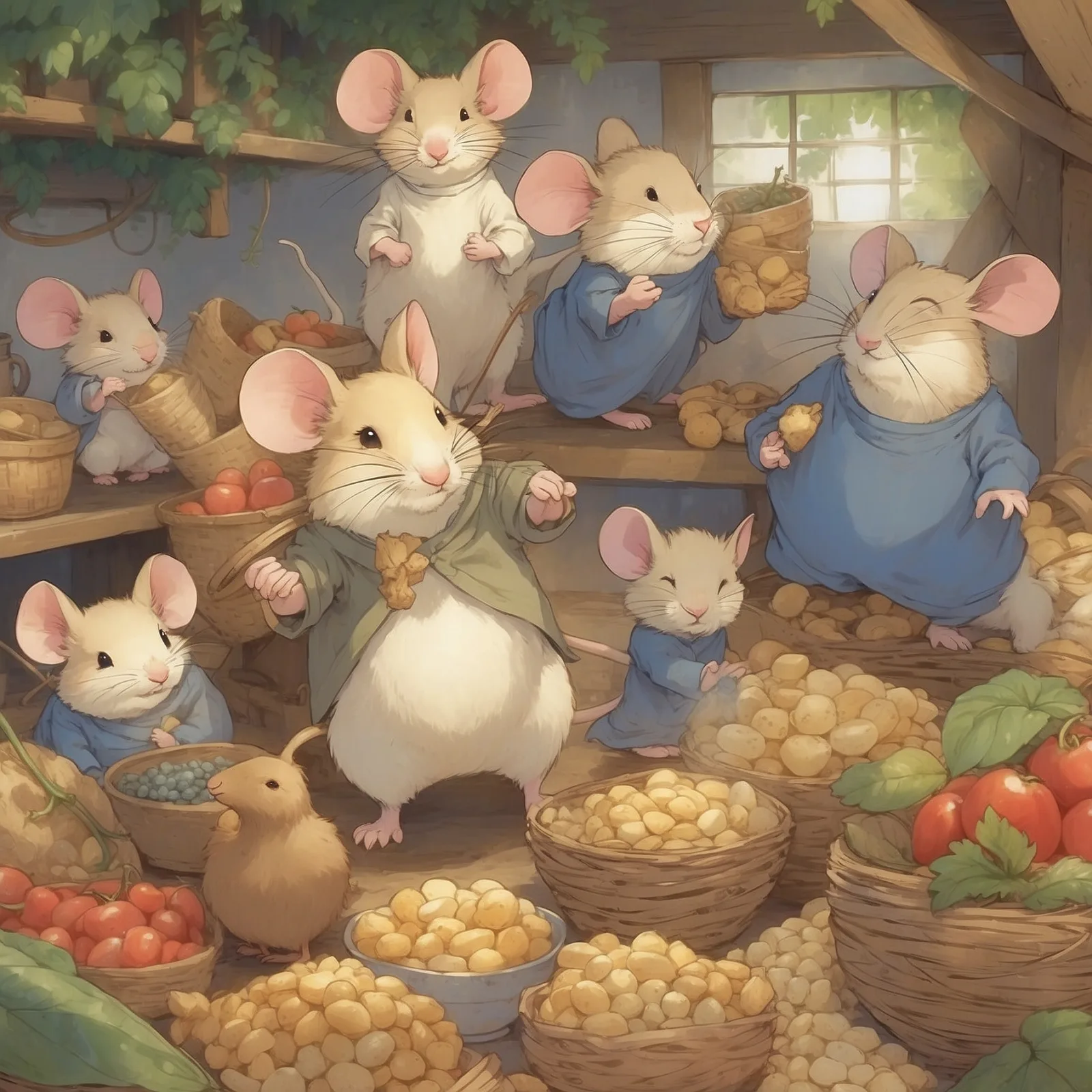 Illustration from the story The Mice in Council