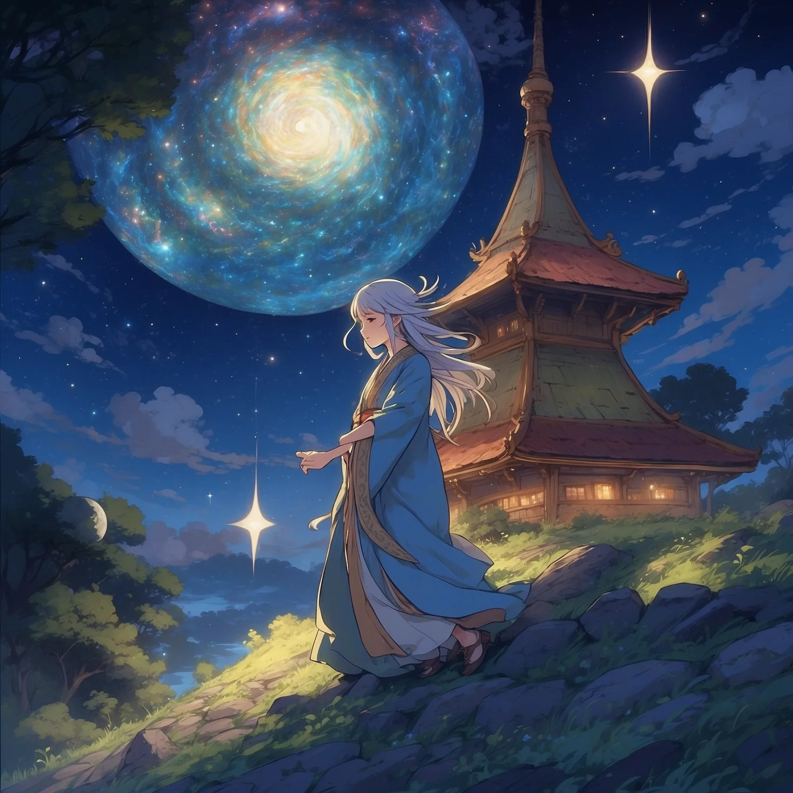 Illustration from the story The Midnight Dance of the Shadow Comet