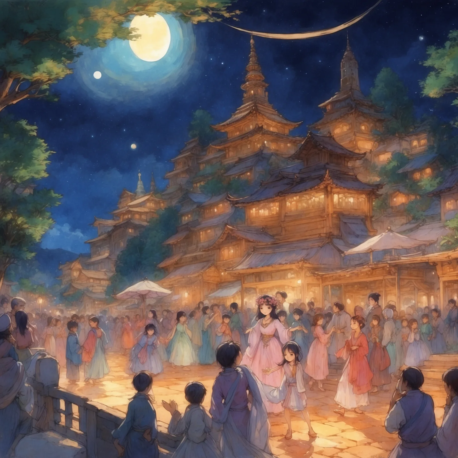 Illustration from the story The Midnight Dance of the Shadow Comet
