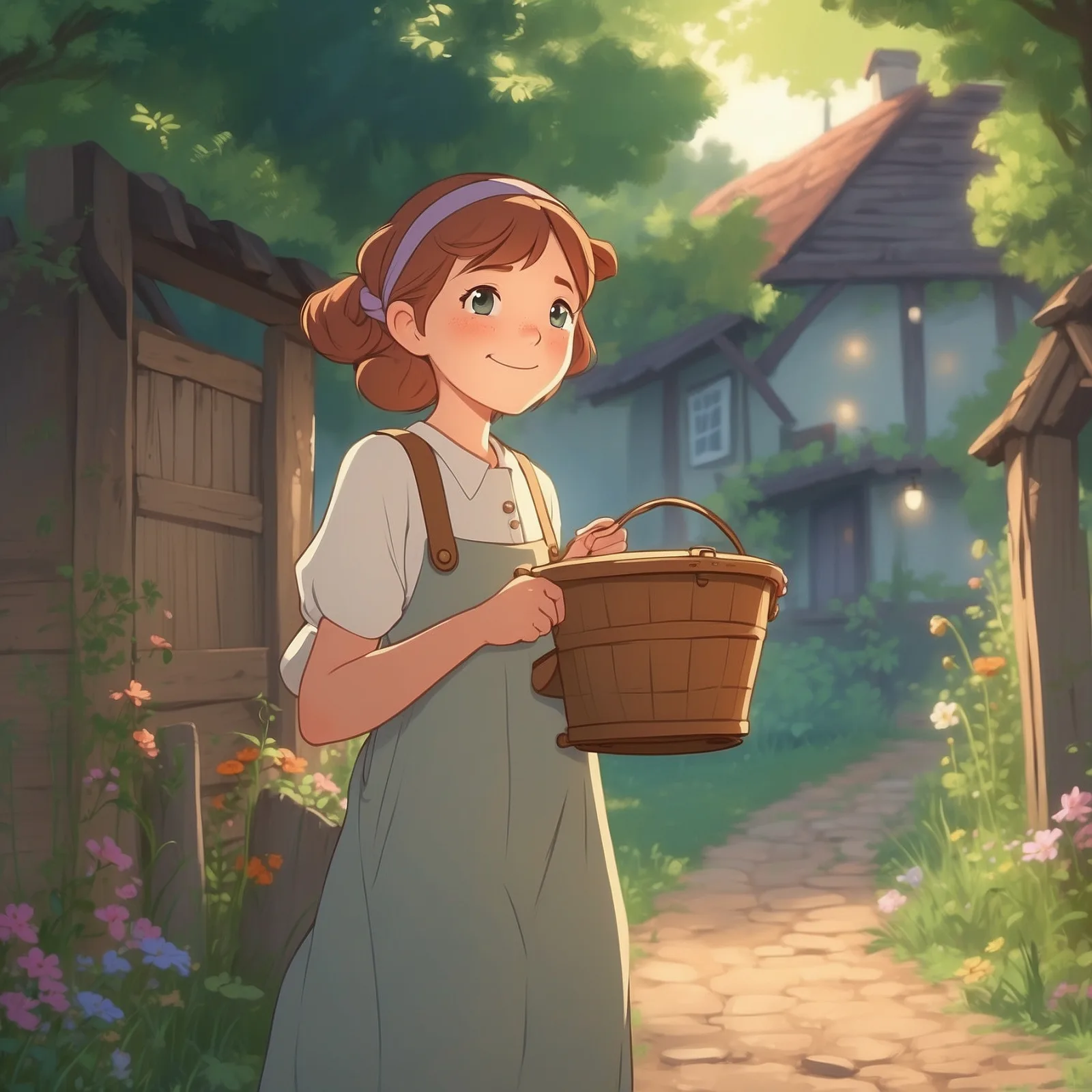 Illustration from the story The Milkmaid and Her Pail