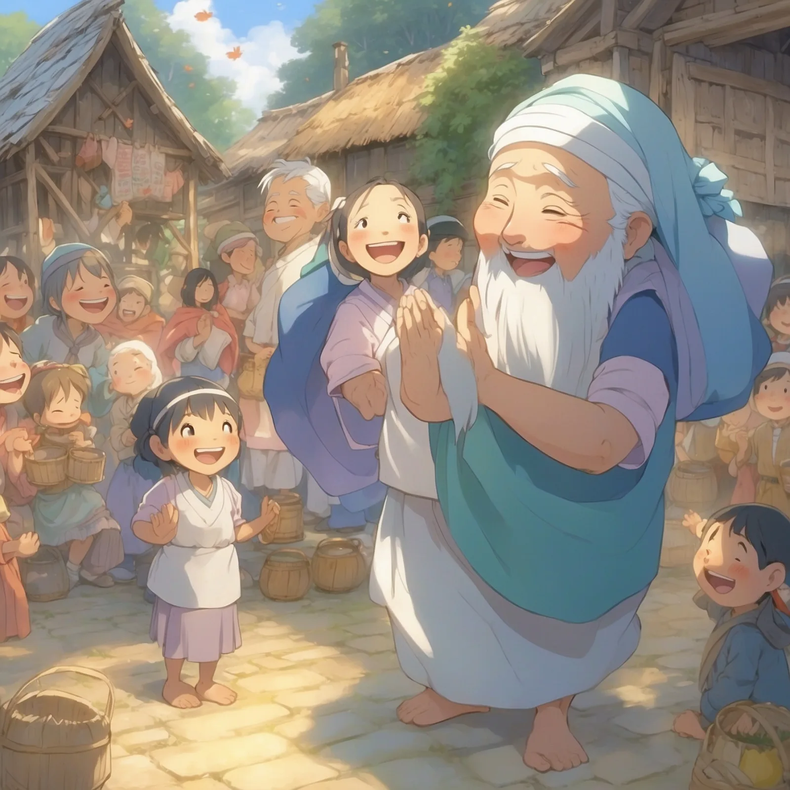 Illustration from the story The Miraculous Pitcher