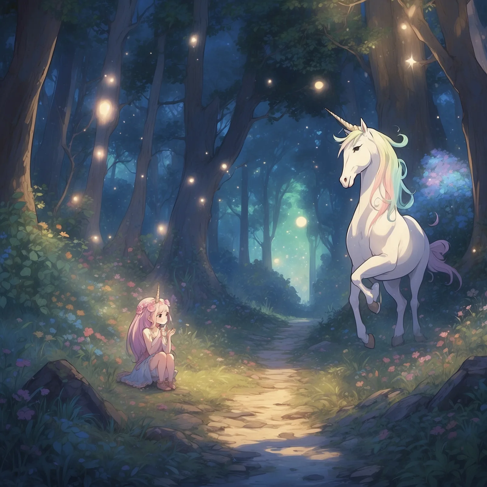 Illustration from the story The Missing Unicorn