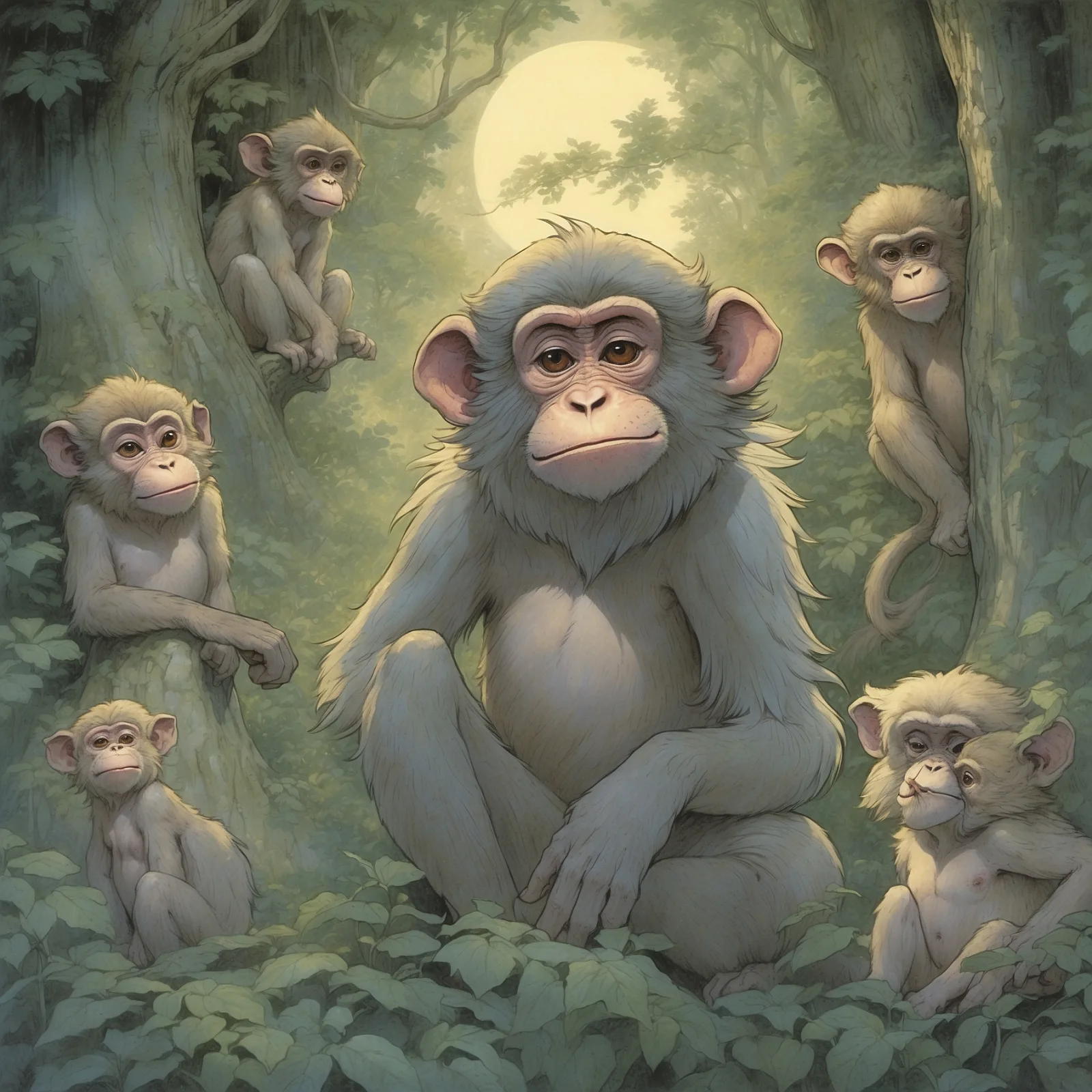 Illustration from the story The Monkey as King