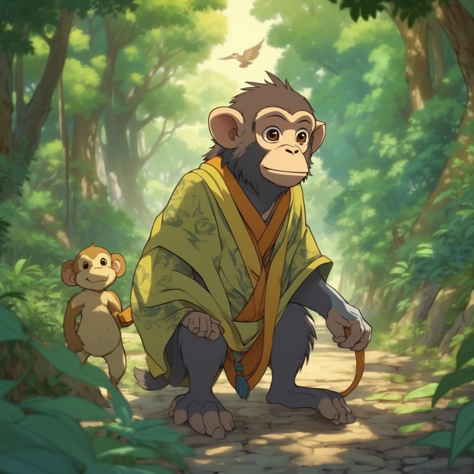 Illustration from the story The Monkey as King