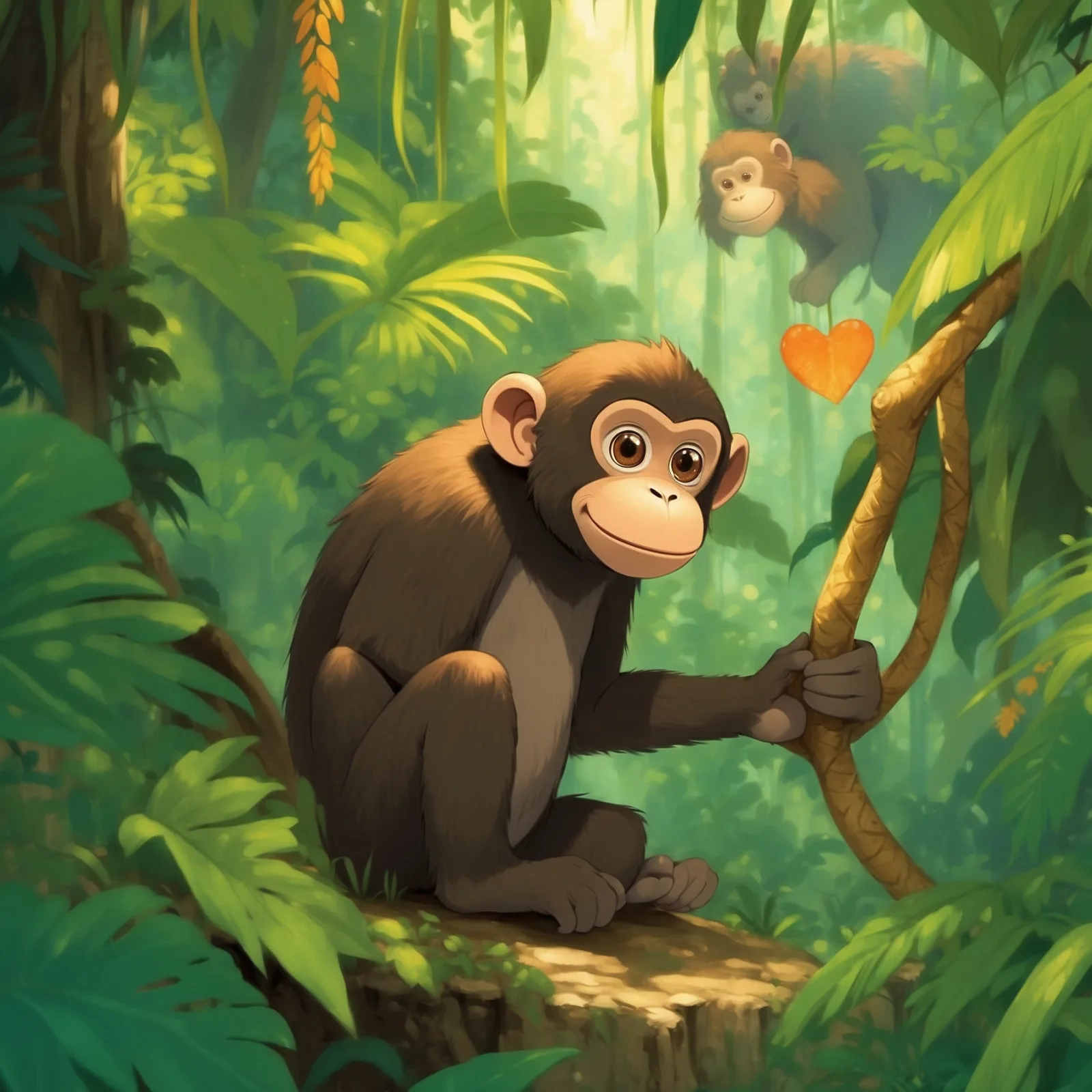 Illustration from the story The Monkey’s Heart