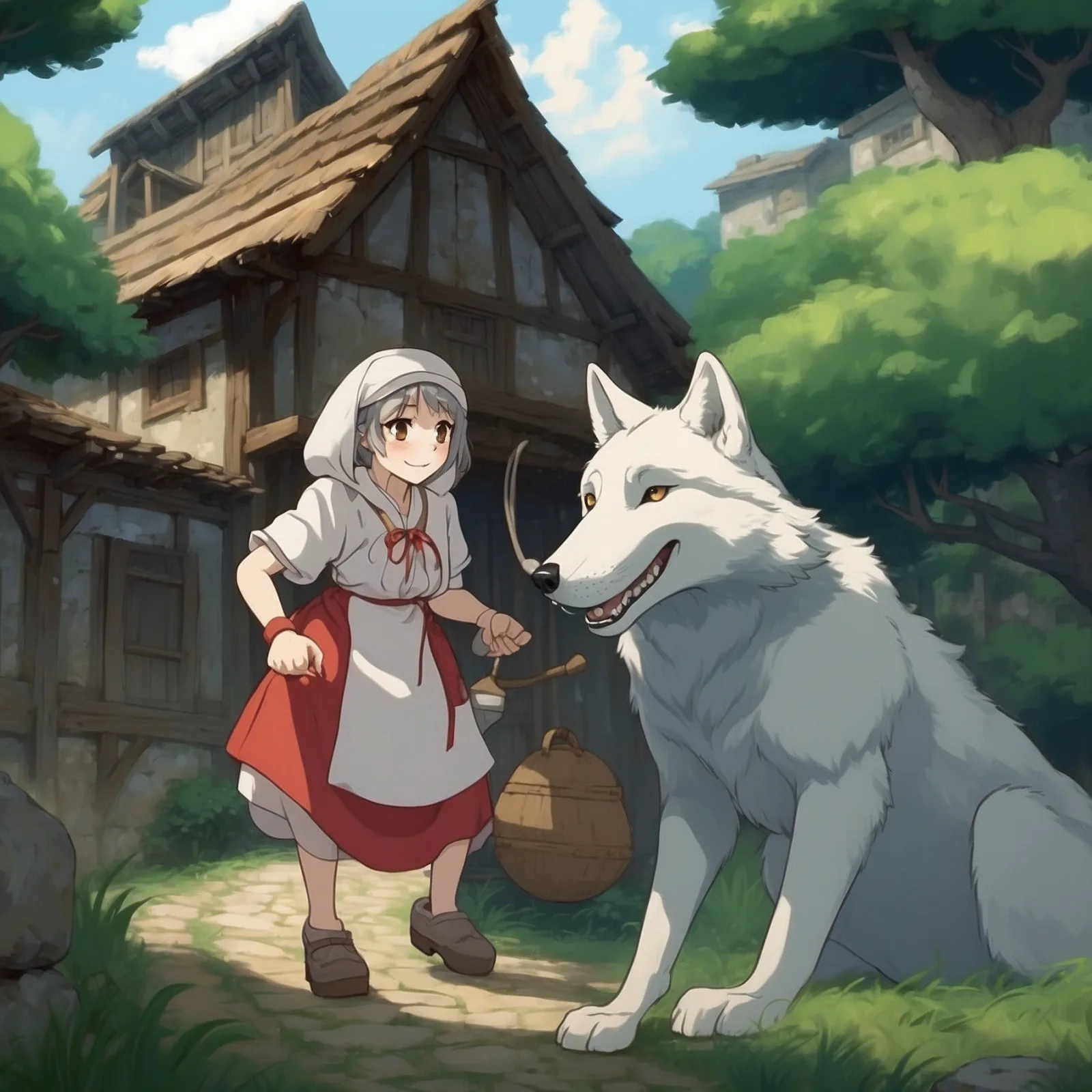 Illustration from the story The Nurse and the Wolf
