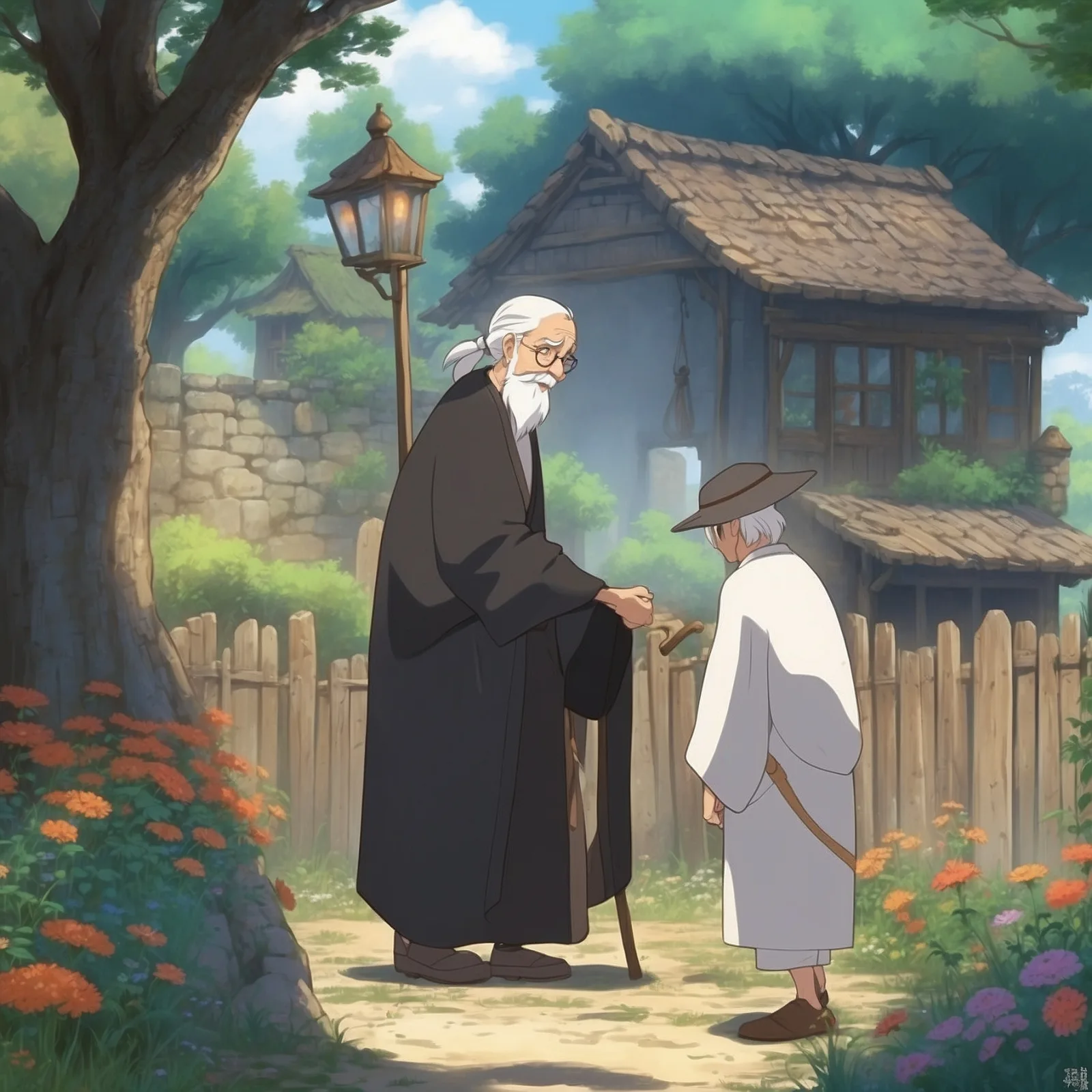 Illustration from the story The Old Man and Death