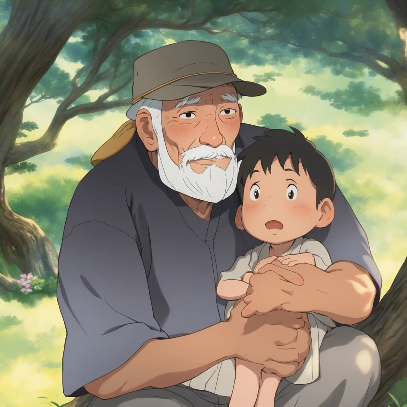 Illustration from the story The Old Man and His Grandson