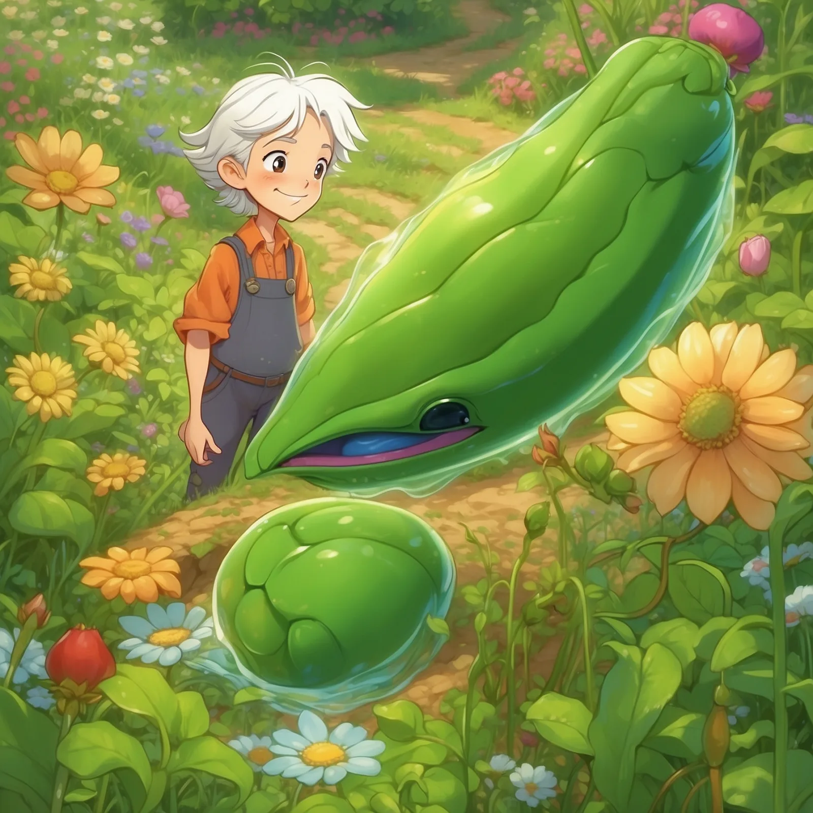 Illustration from the story The Pea Blossom