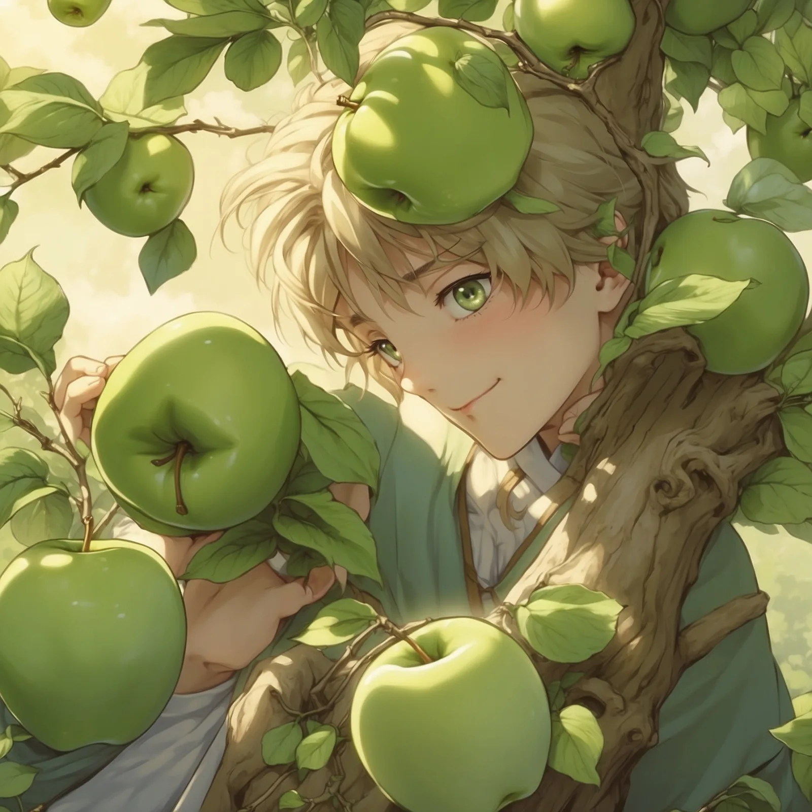 Illustration from the story The Peasant and the Apple Tree