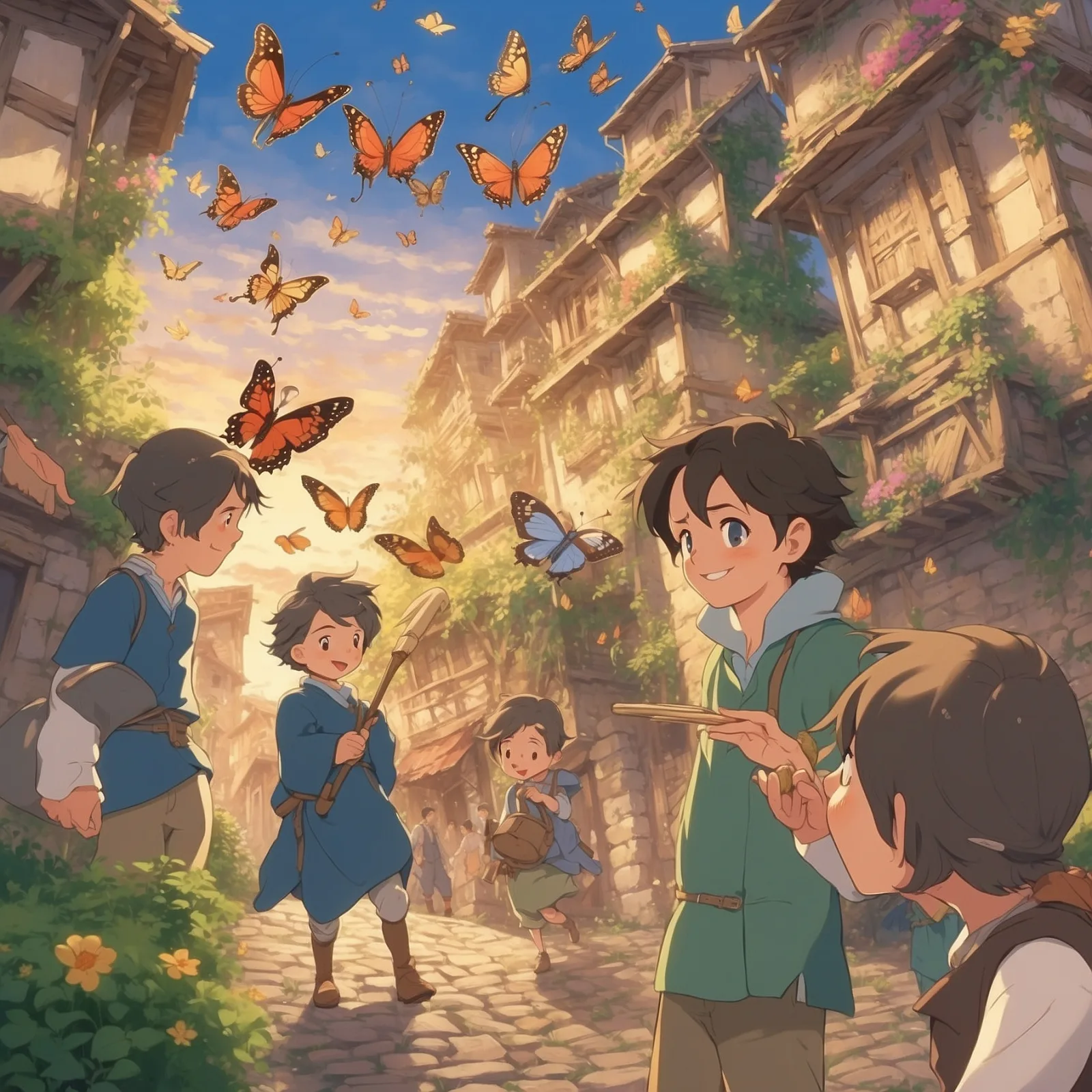 Illustration from the story The Pied Piper… and BUTTERFLIES!