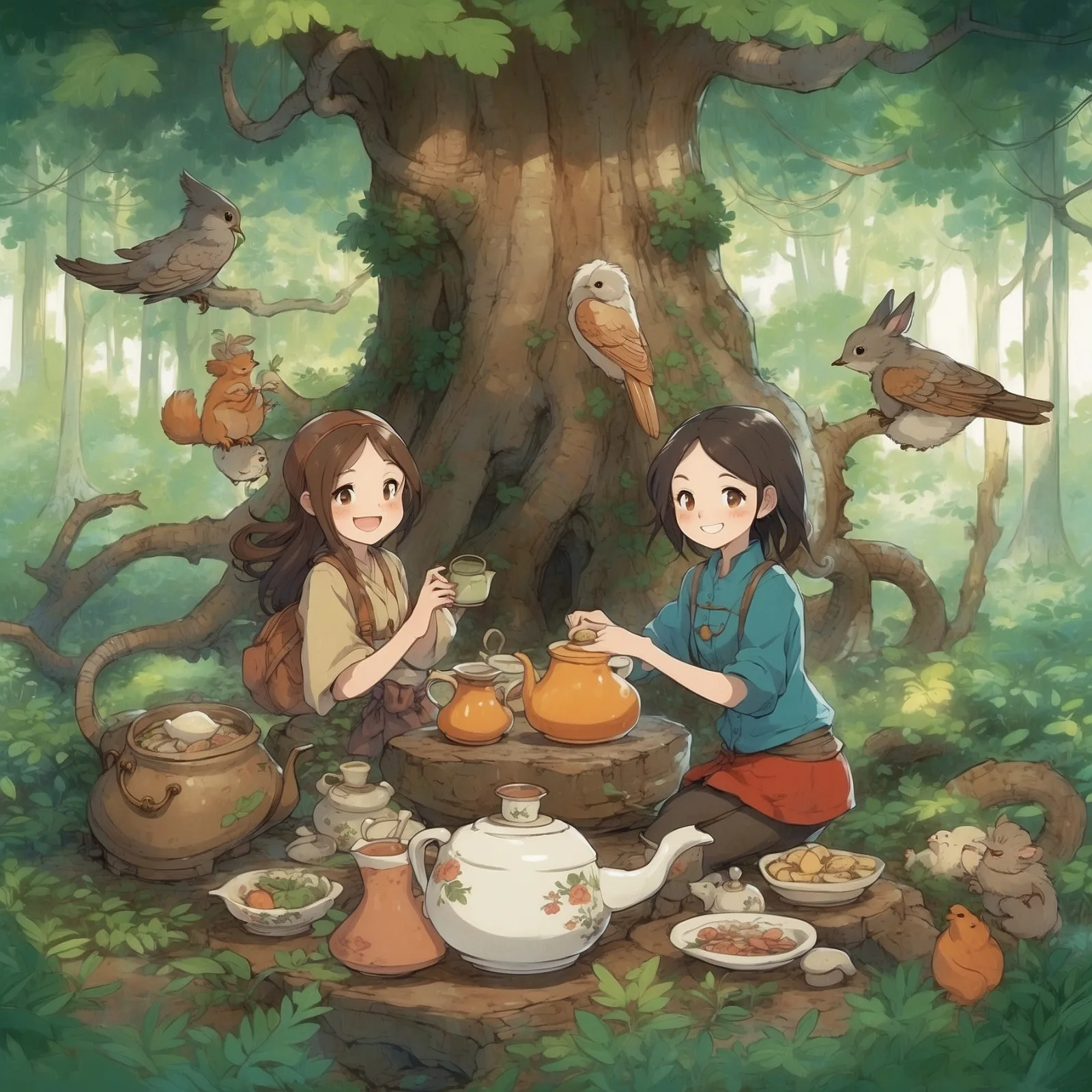 Illustration from the story The Pot and the Kettle