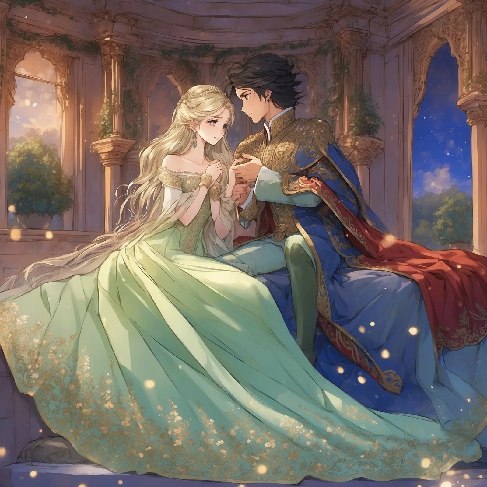 Illustration from the story The Princess and the Pea