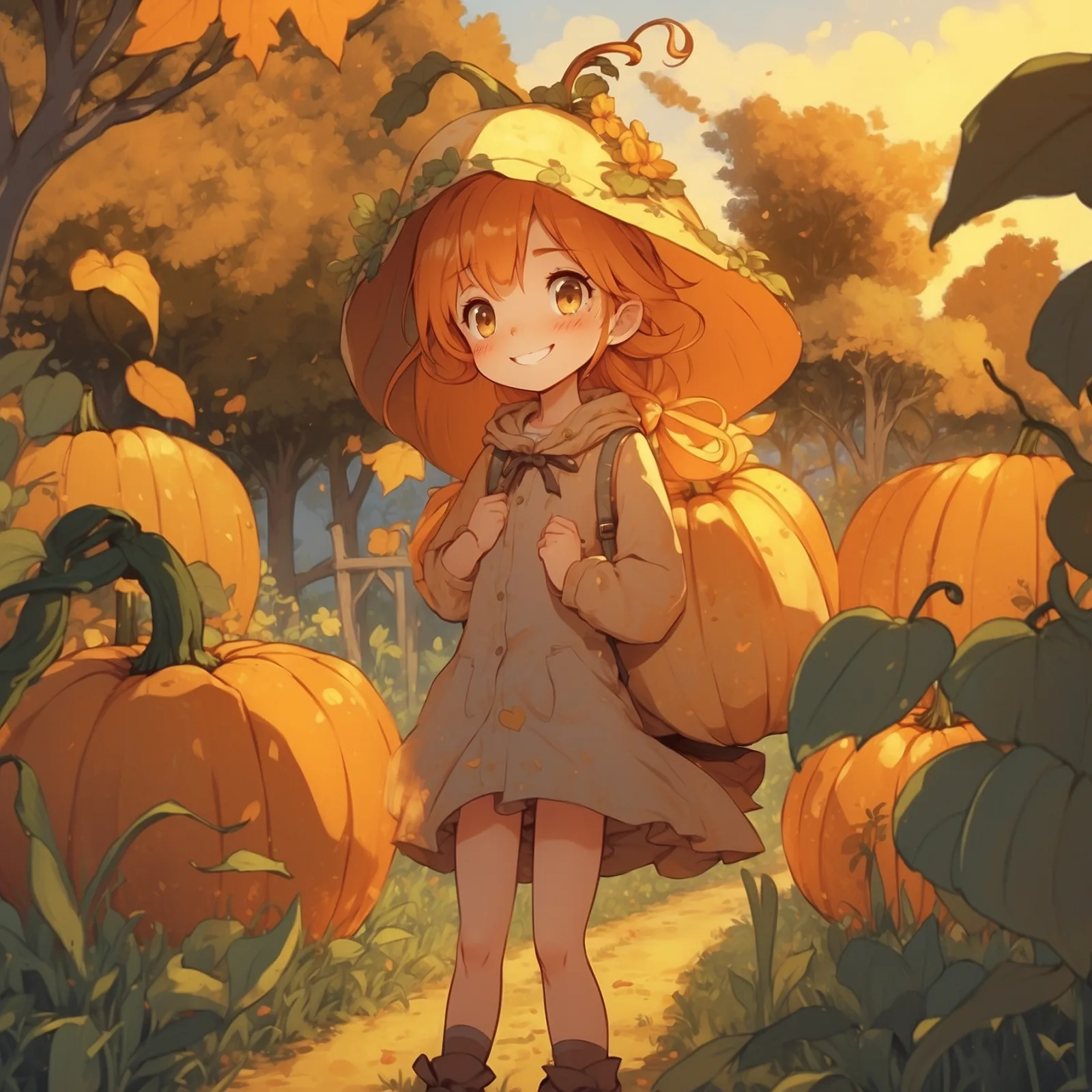 Illustration from the story The Pumpkin Giant