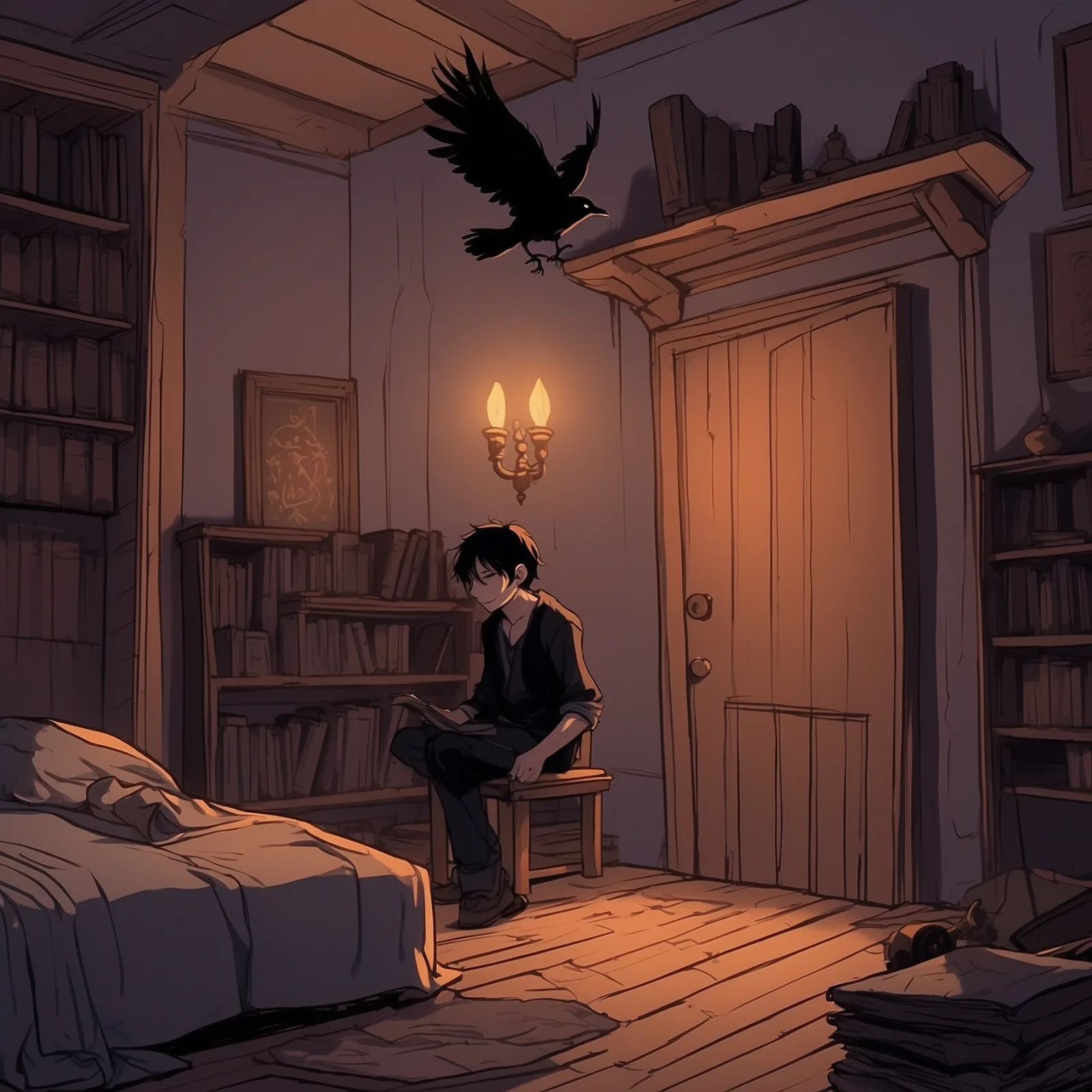 Illustration from the story The Raven