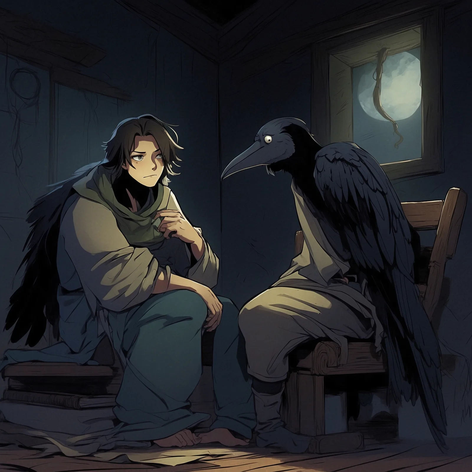Illustration from the story The Raven