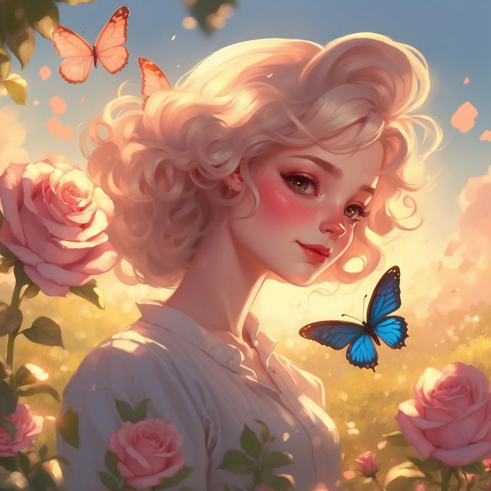 Illustration from the story The Rose and the Butterfly
