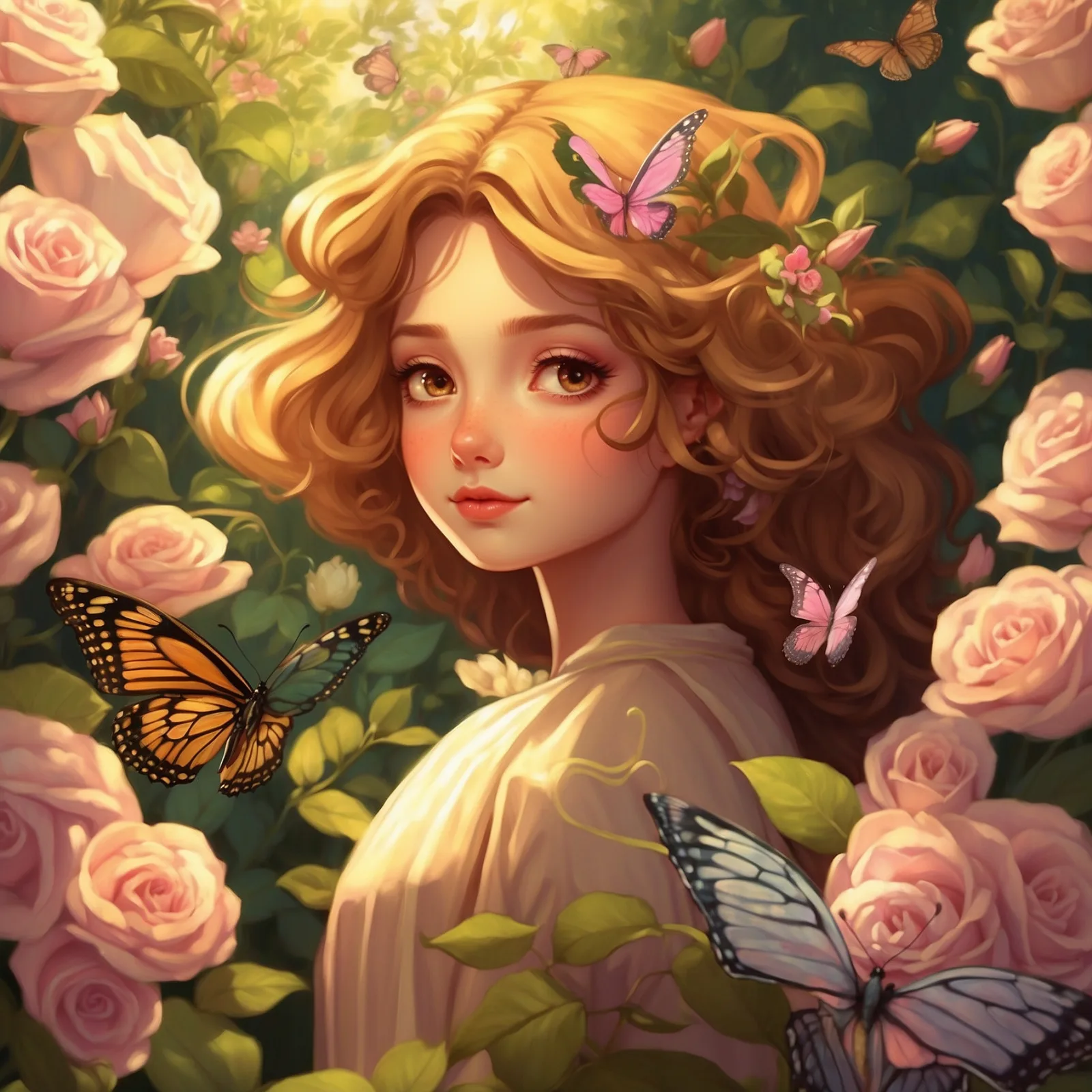 Illustration from the story The Rose and the Butterfly