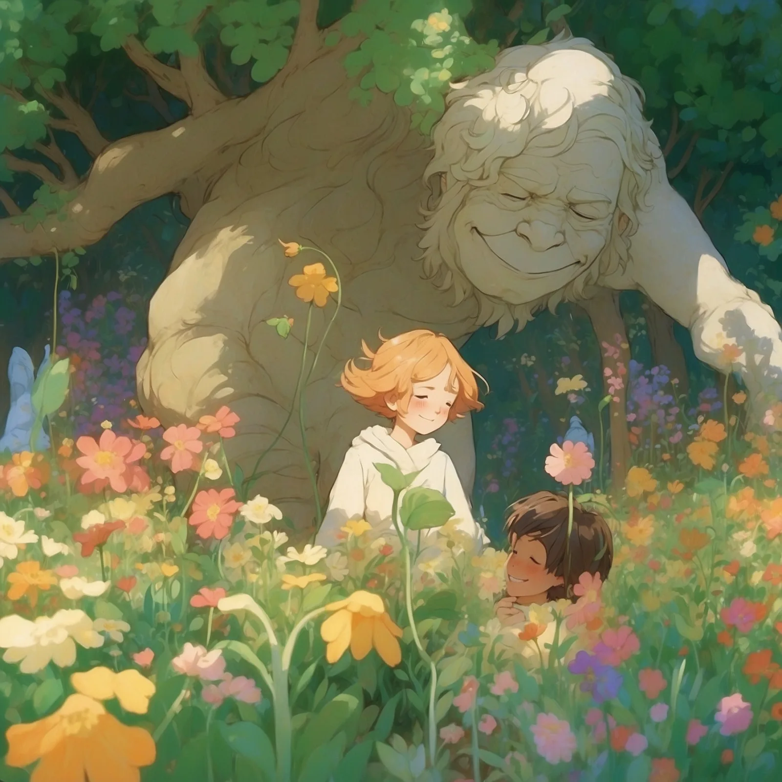 Illustration from the story The Selfish Giant