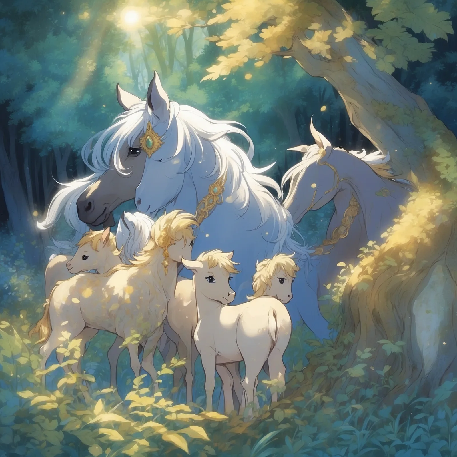 Illustration from the story The Seven Foals