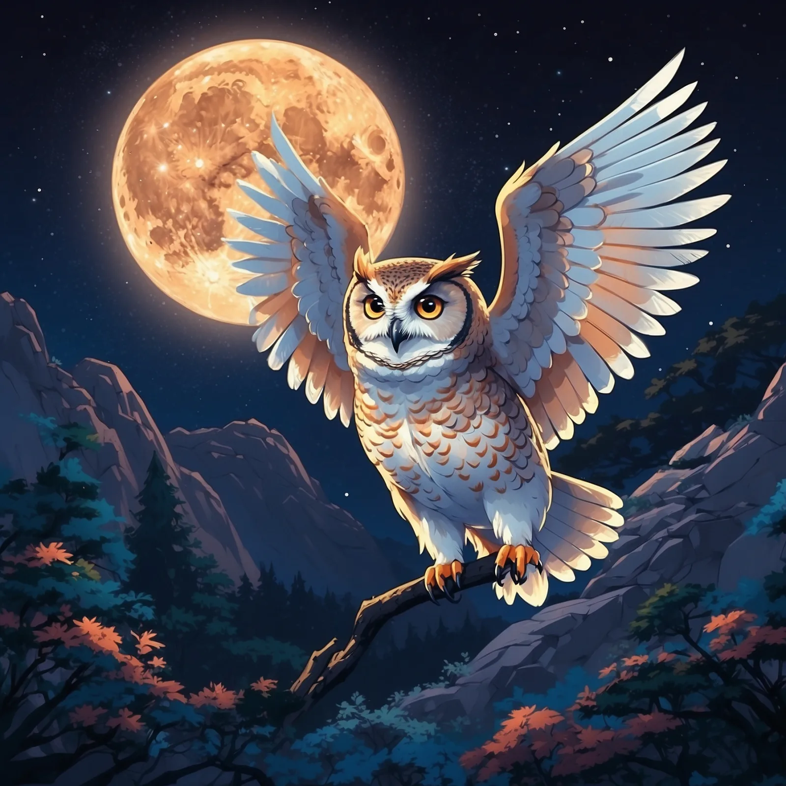 The Silent Flight of the Lunar Owl – illustration
