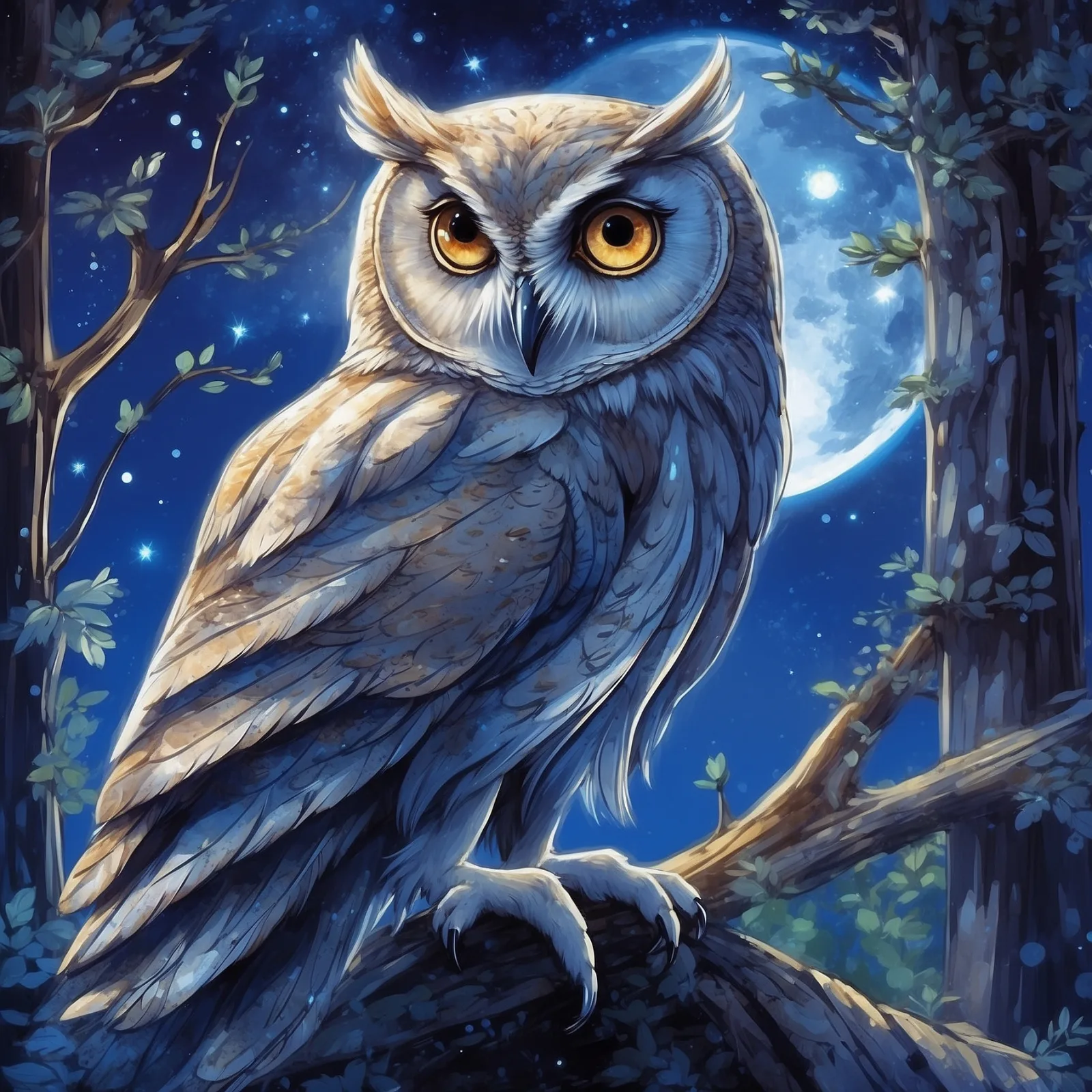 Illustration from the story The Silent Flight of the Lunar Owl