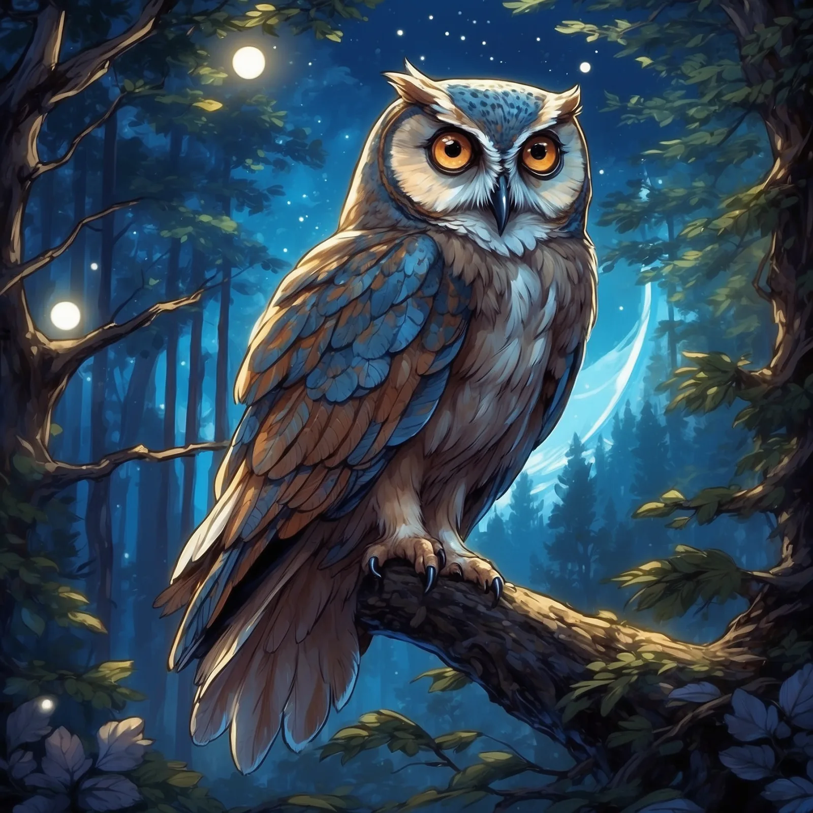 Illustration from the story The Silent Flight of the Lunar Owl