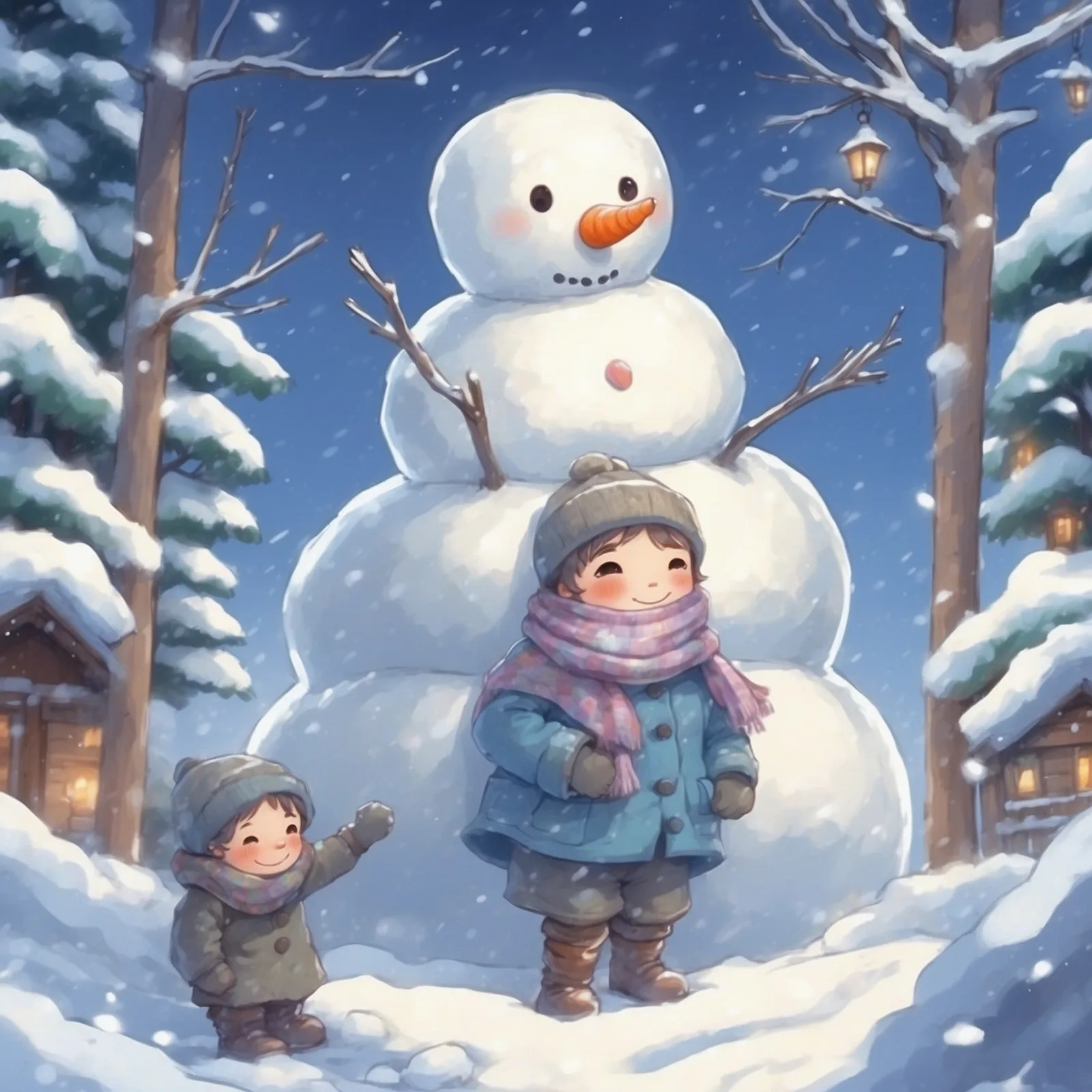 Illustration from the story The Snow Man