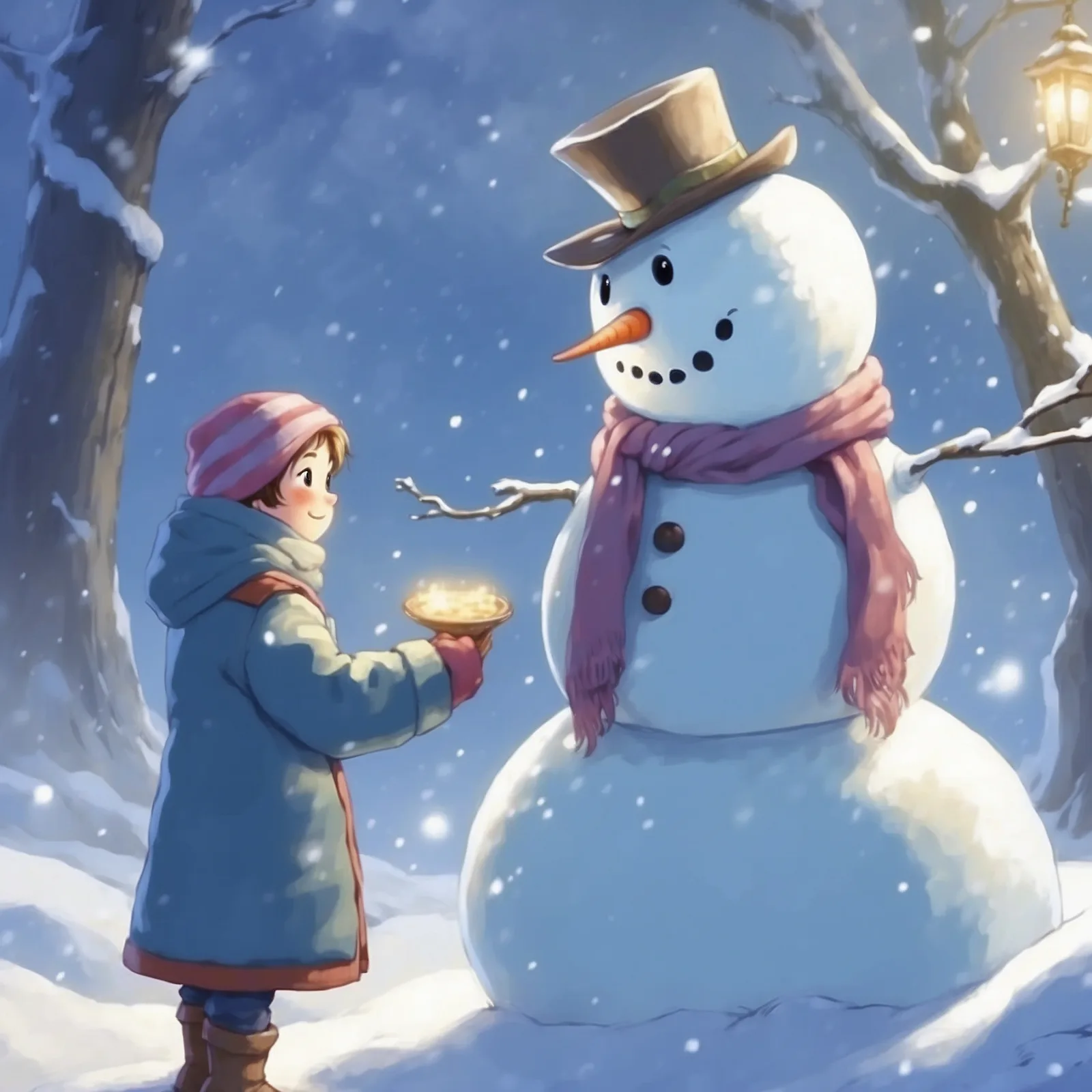 Illustration from the story The Snow Man