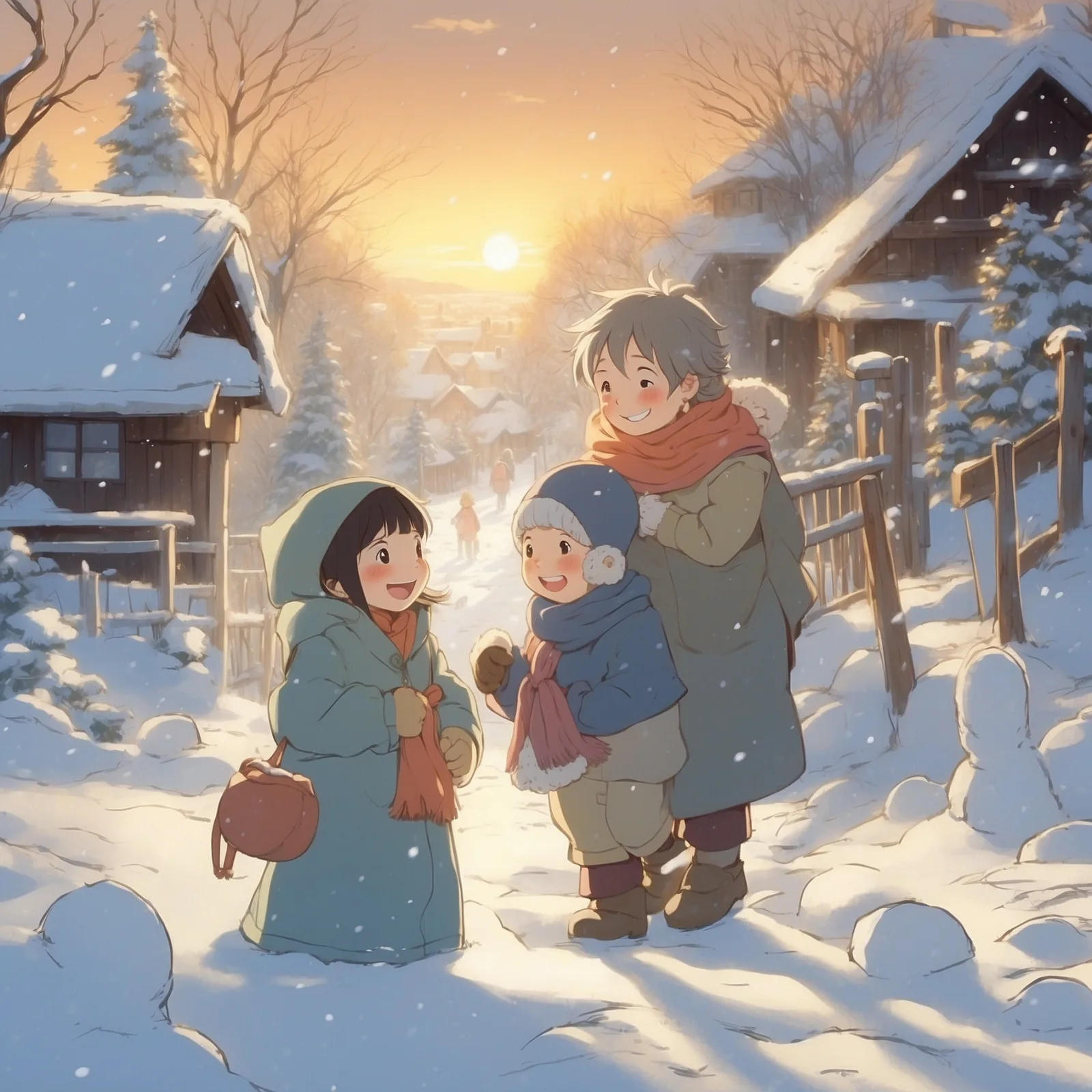 Illustration from the story The Snow Man