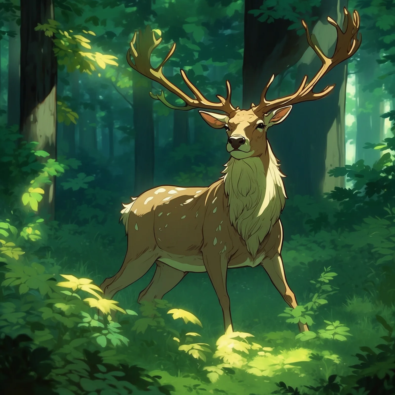 Illustration from the story The Stag and His Reflection