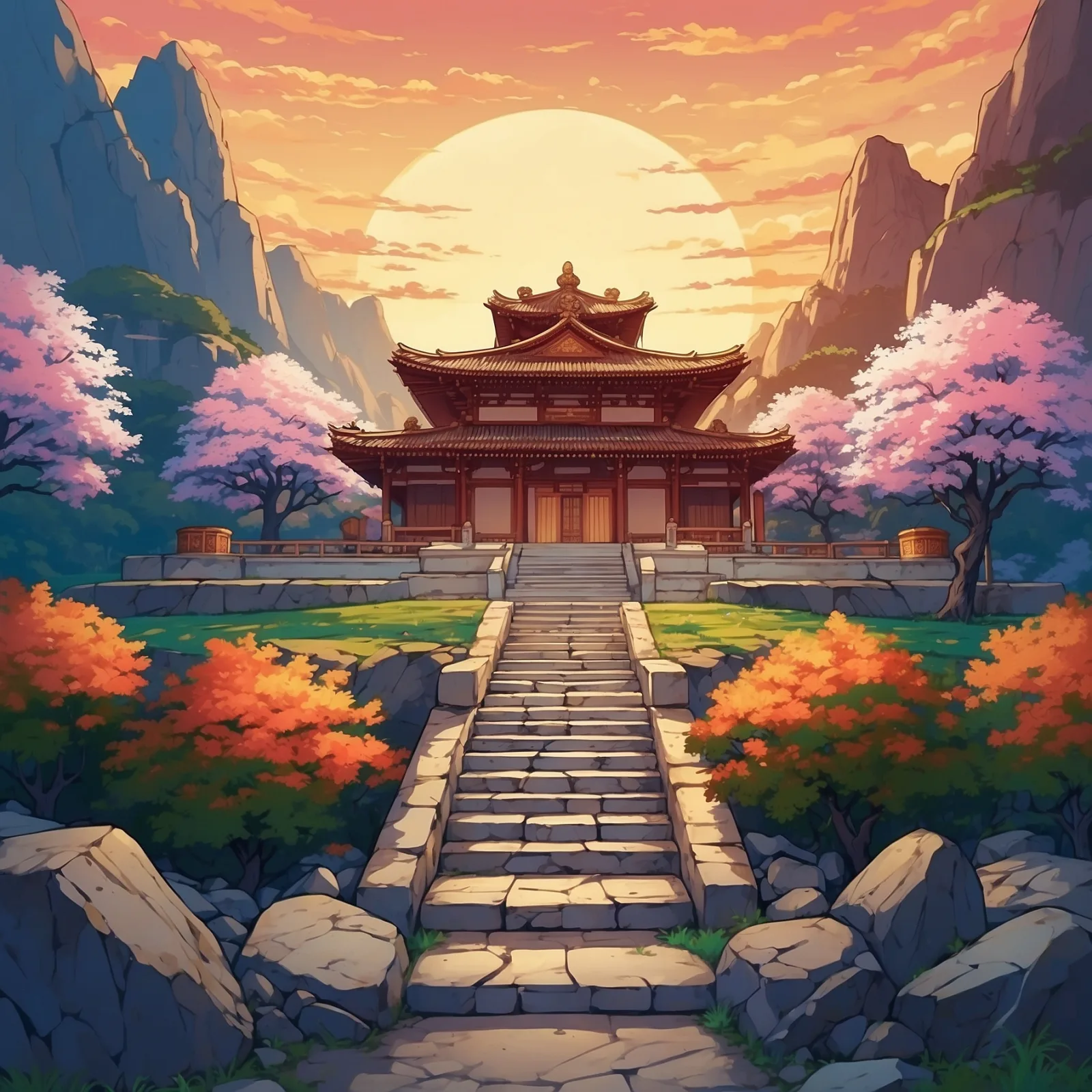 The Stones of Five Colours and the Empress Jokwa – illustration
