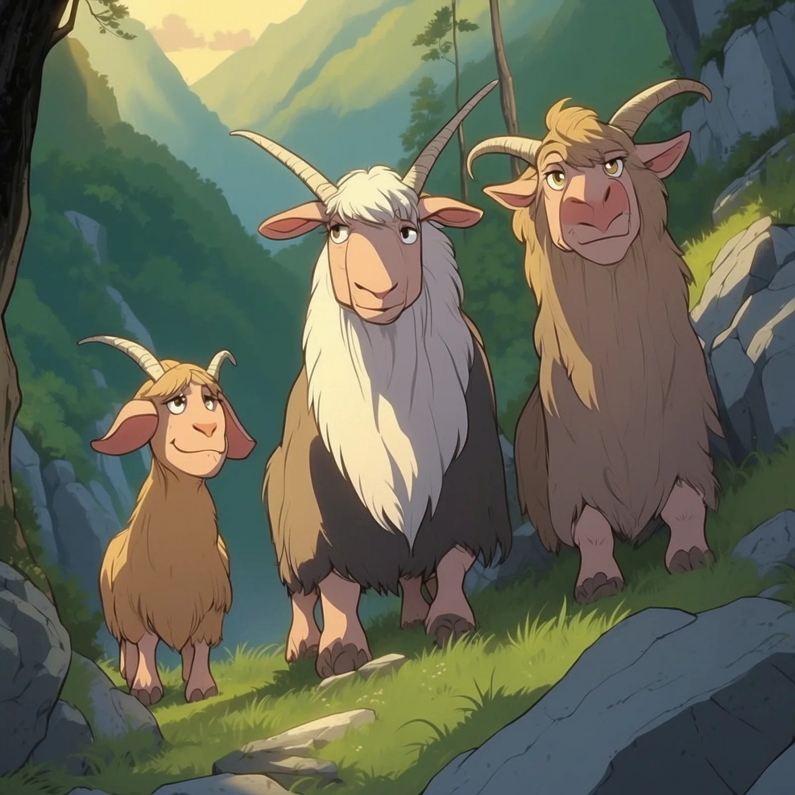 Illustration from the story The Three Billy Goats Gruff