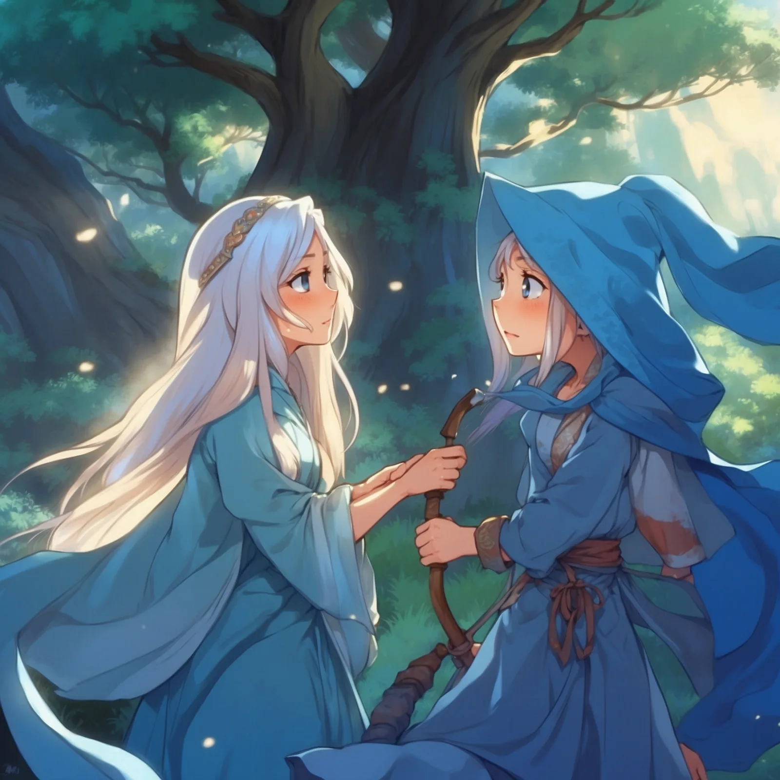 Illustration from the story The Three Princesses in the Blue Mountain