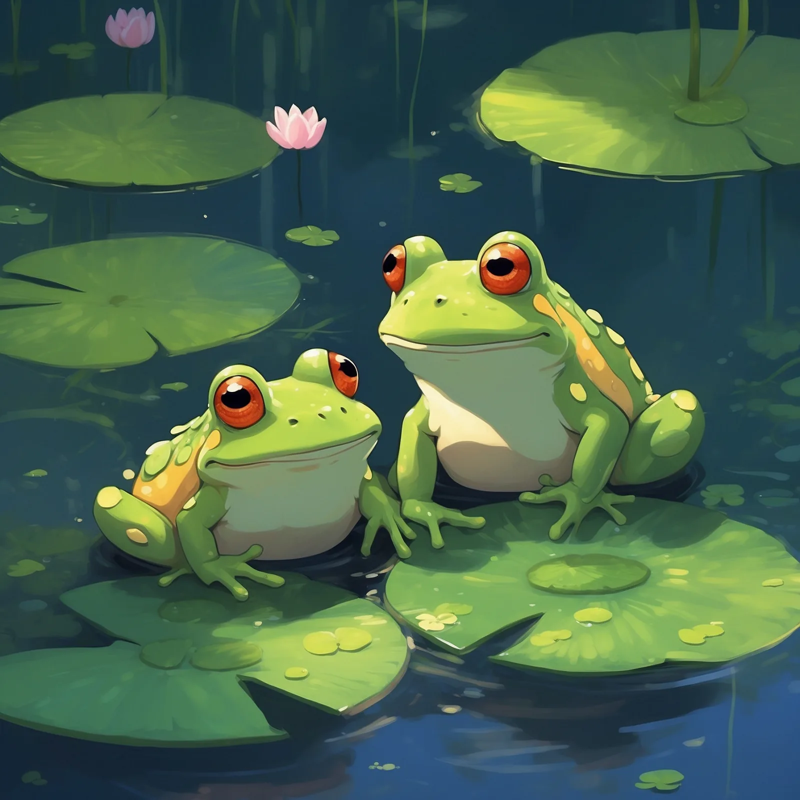 Illustration from the story The Two Frogs